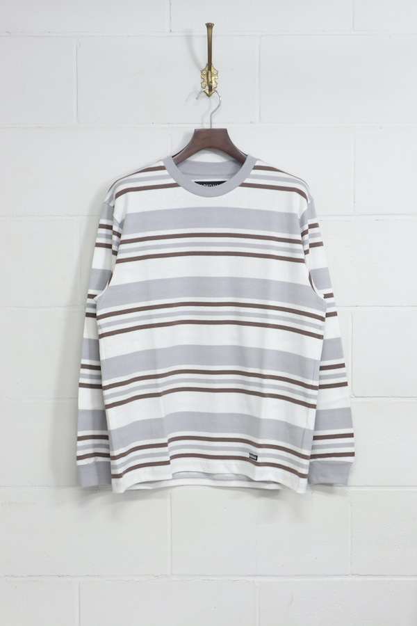 STRIPED CREW NECK LONG SLEEVE T-SHIRT ( TYPE-1 )（OFF WHITE）