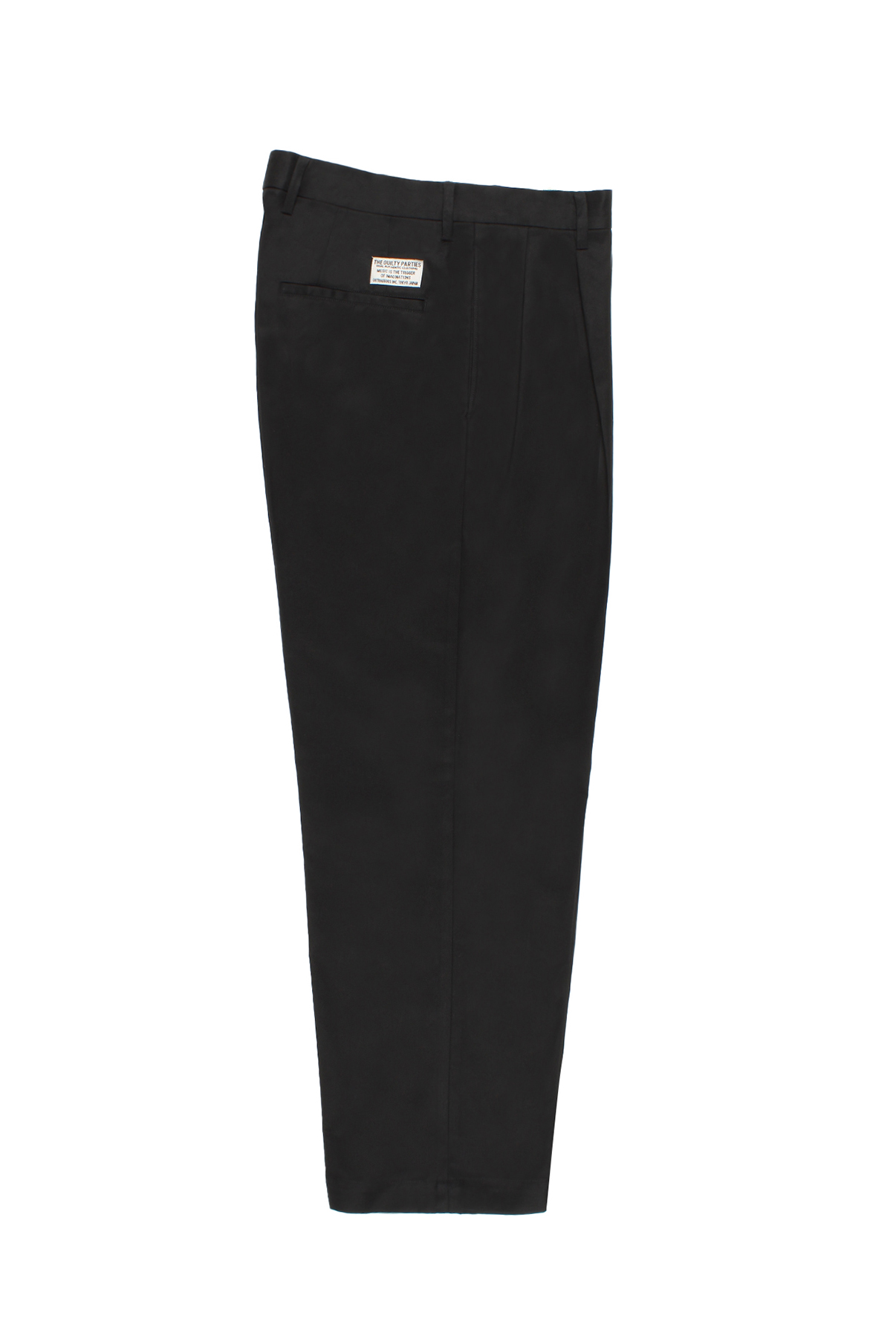 DOUBLE PLEATED CHINO TROUSERS(BLACK)