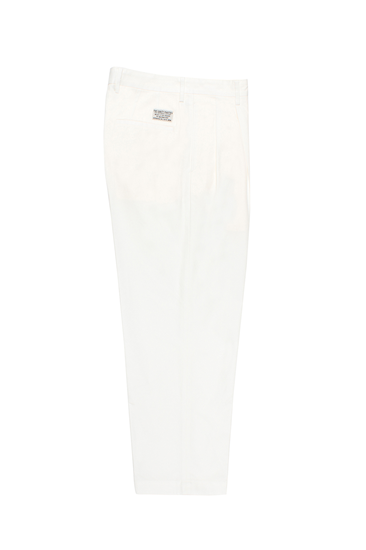 DOUBLE PLEATED CHINO TROUSERS(WHITE)