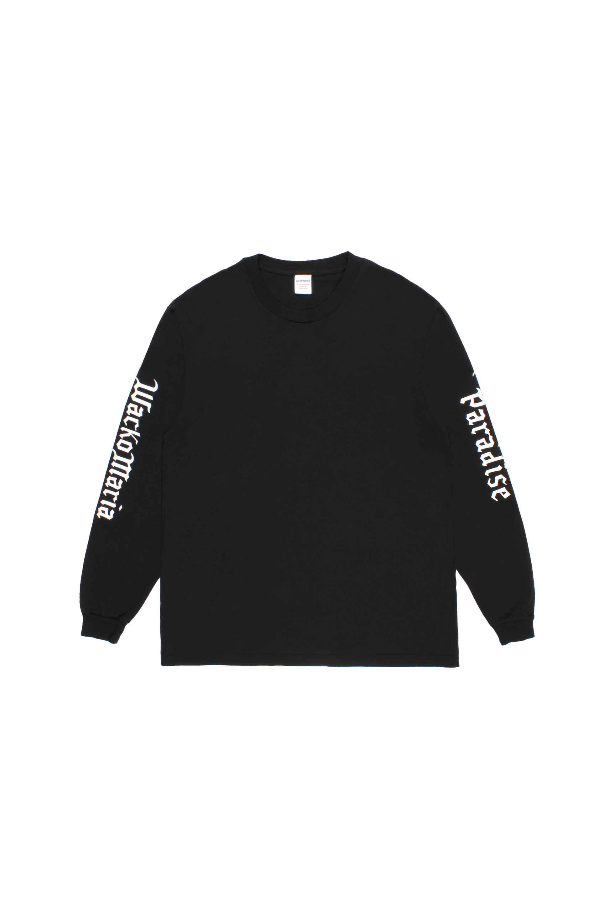 WASHED HEAVY WEIGHT CREW NECK LONG SLEEVE T-SHIRT ( TYPE-1 )(BLACK)