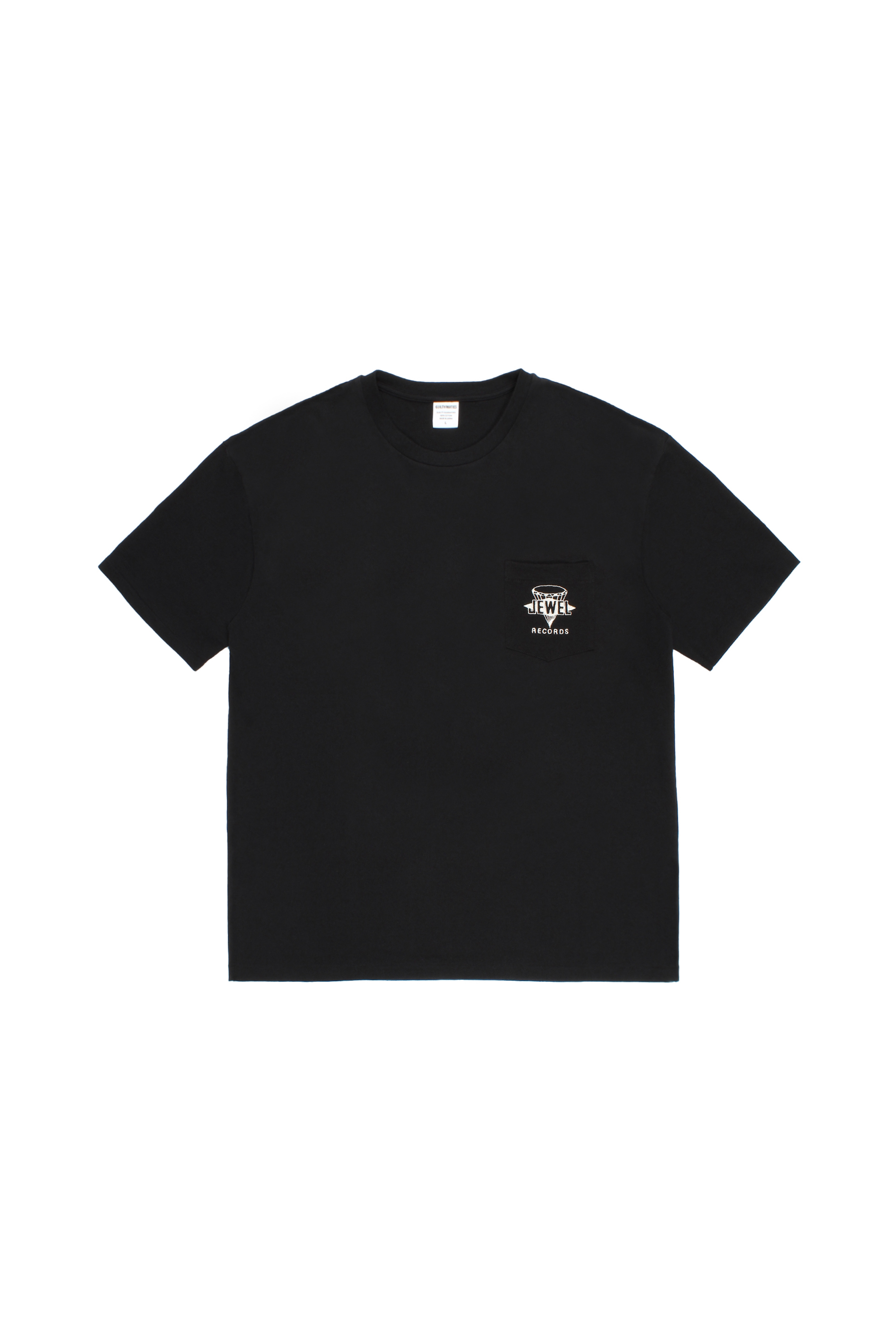WASHED HEAVY WEIGHT CREW NECK POCKET T-SHIRT(BLACK)