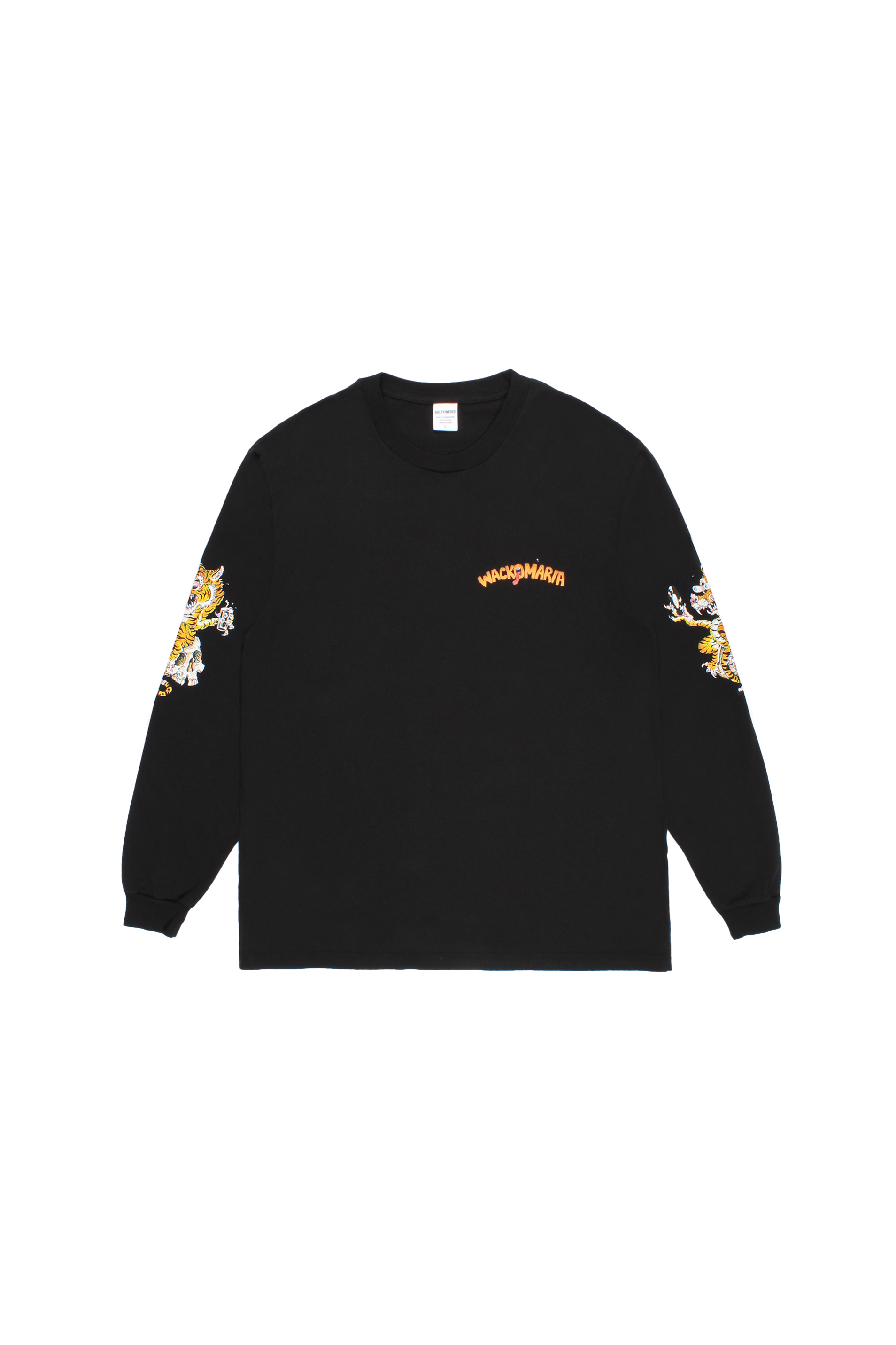 TIM LEHI / WASHED HEAVY WEIGHT CREW NECK LONG SLEEVE T-SHIRT ( TYPE-2 )(BLACK)