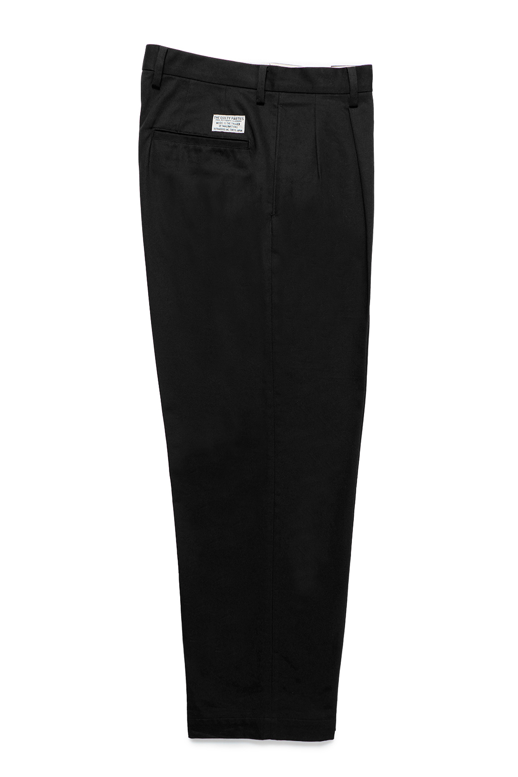 DOUBLE PLEATED CHINO TROUSERS（BLACK）