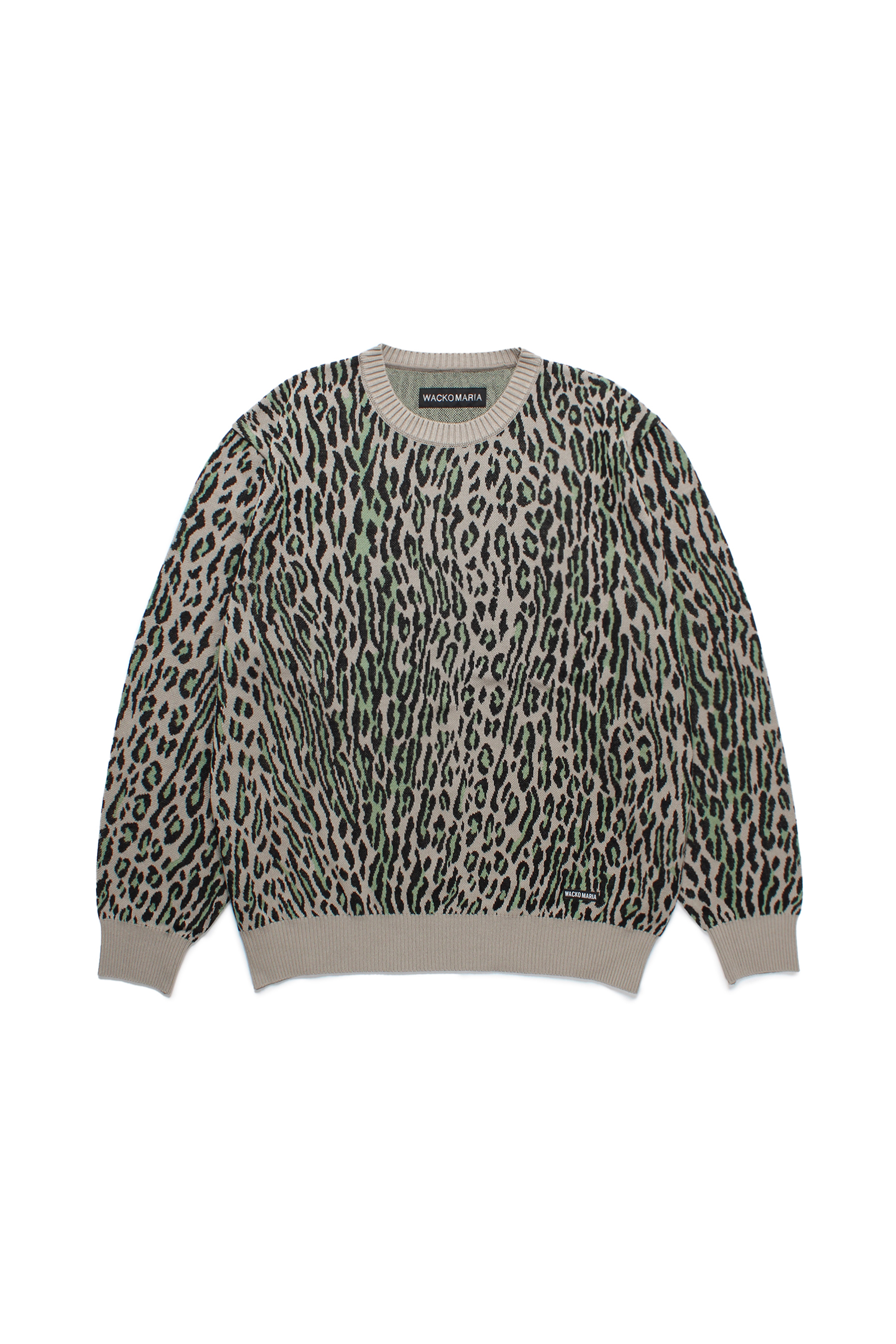 LEOPARD JACQUARD SWEATER ( TYPE-2 )（GRAY）