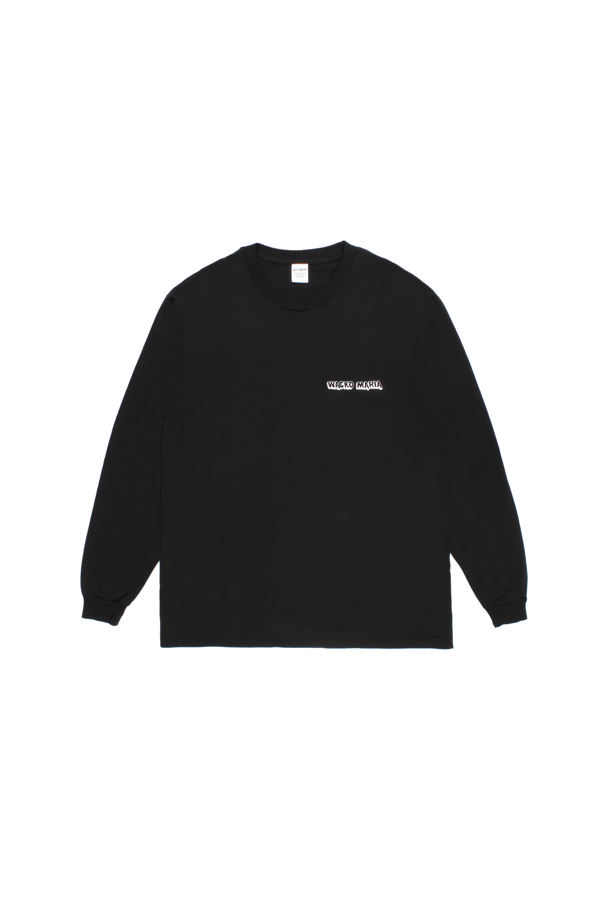 WASHED HEAVY WEIGHT CREW NECK LONG SLEEVE T-SHIRT ( TYPE-3 )(BLACK)