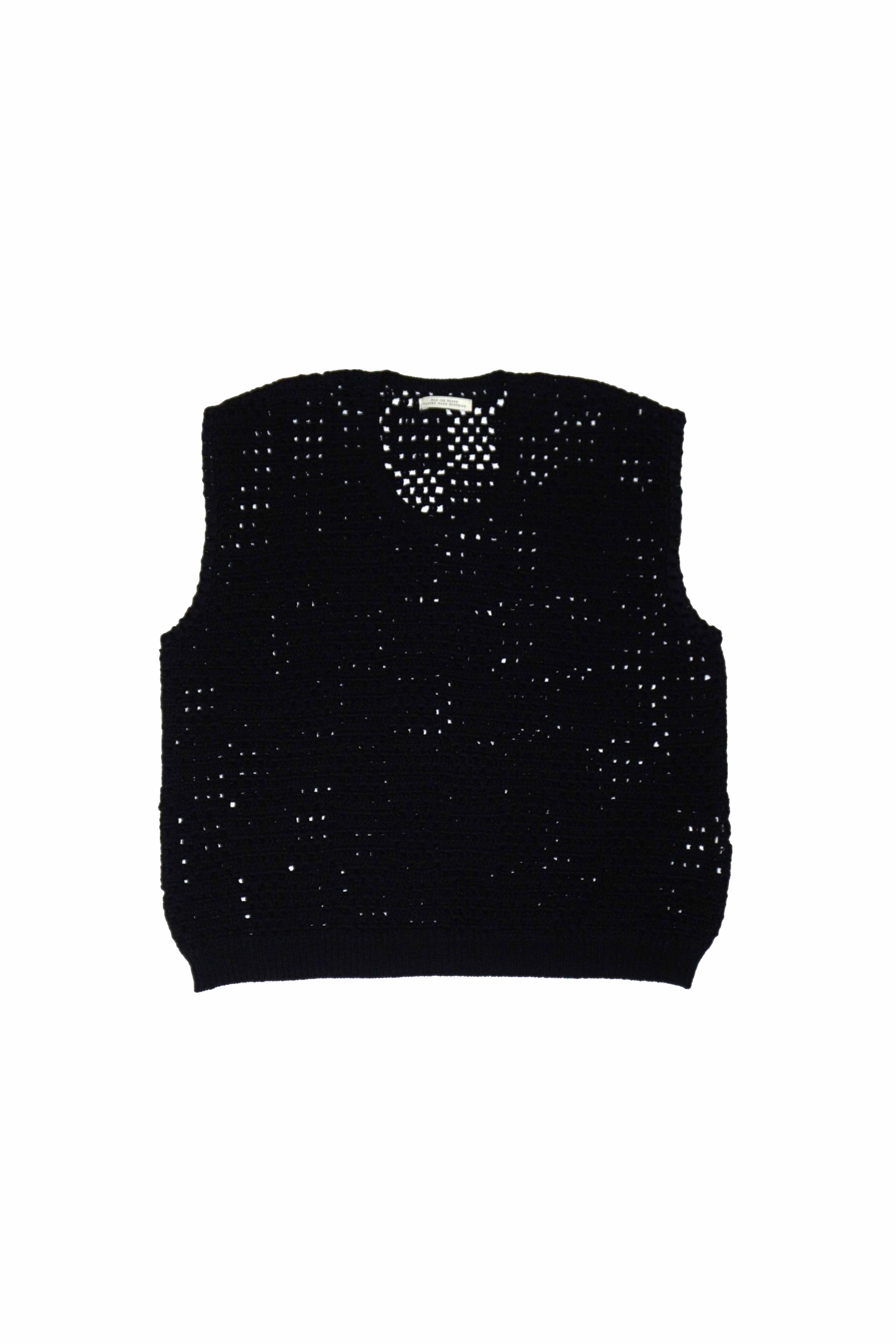HAND CROCHET VEST（BLACK）