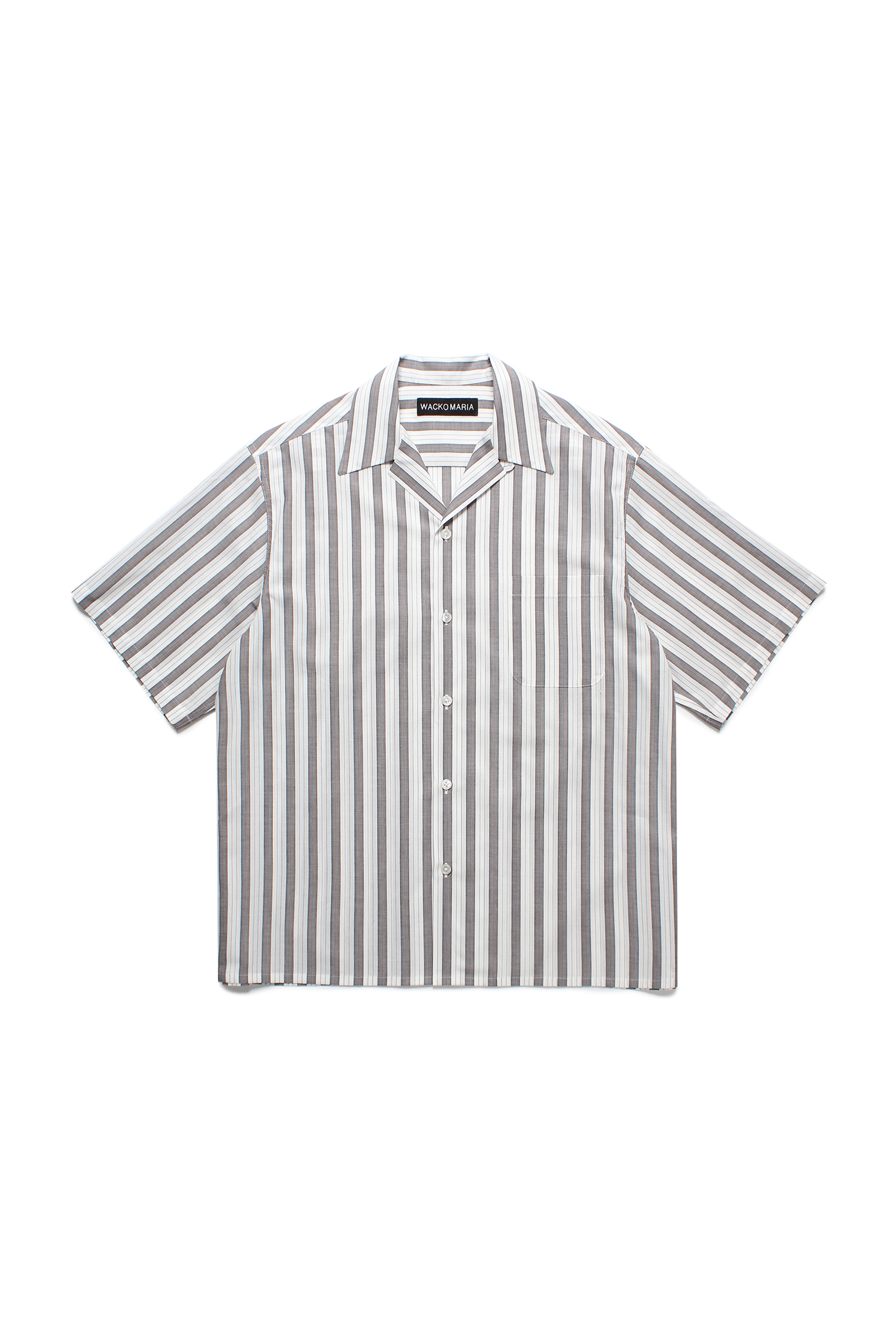 STRIPED OPEN COLLAR SHIRT S/S ( TYPE-2 )（OFF WHITE）