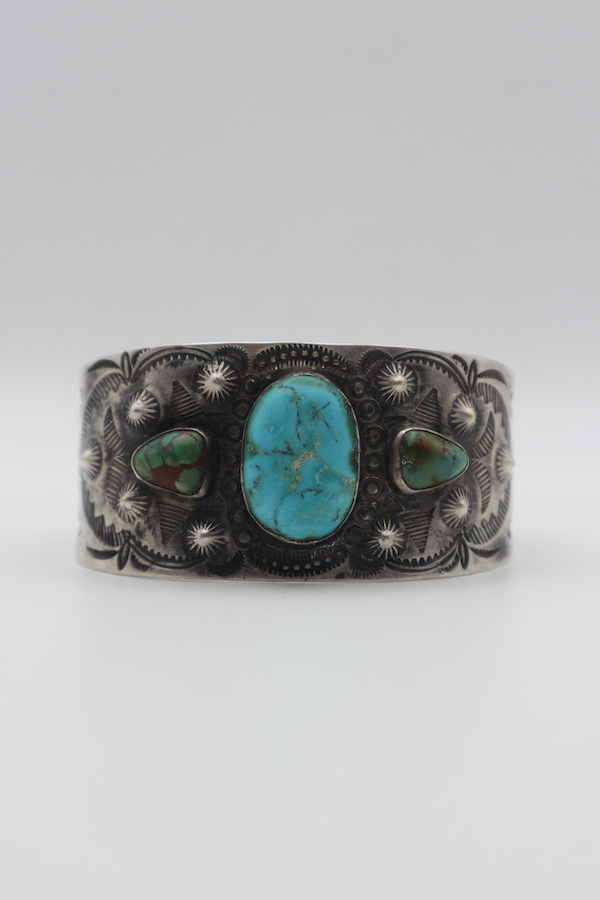 Vintage Ingot Turquoise Bangle 1920s
