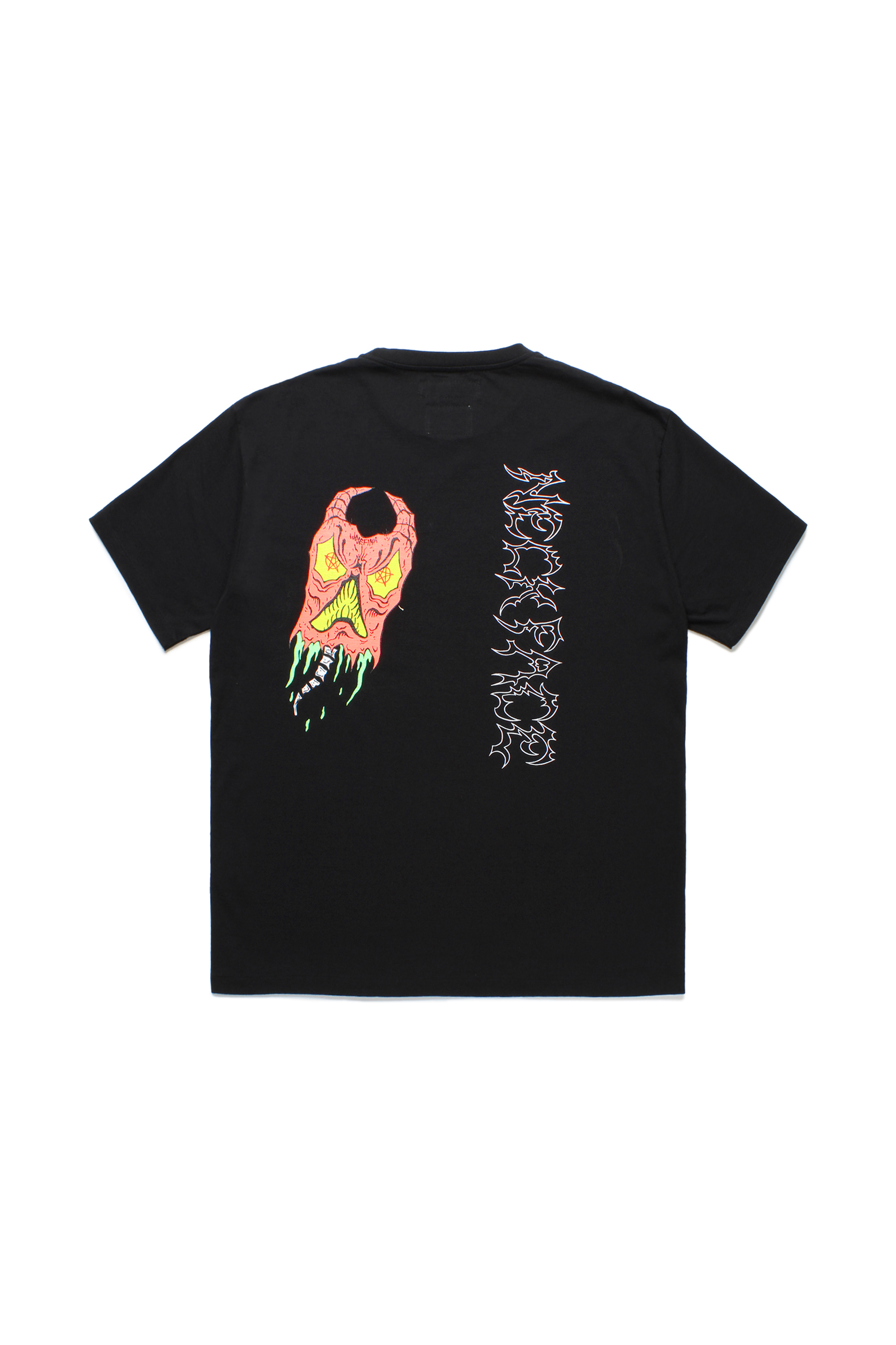 NECK FACE / WASHED HEAVY WEIGHT CREW NECK T-SHIRT ( TYPE-2 )（BLACK）