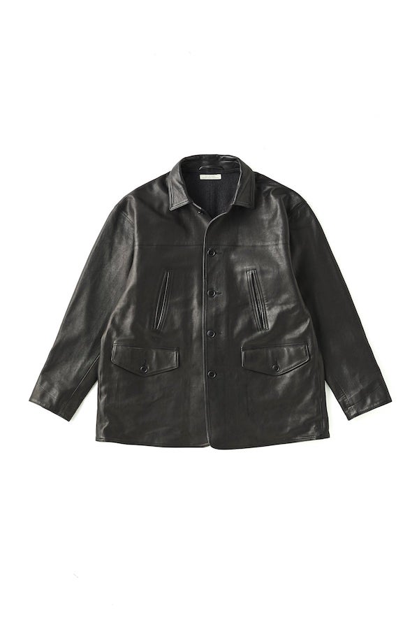 STUNNING CALF AUTOMOBILE COAT（ONYX BLACK）