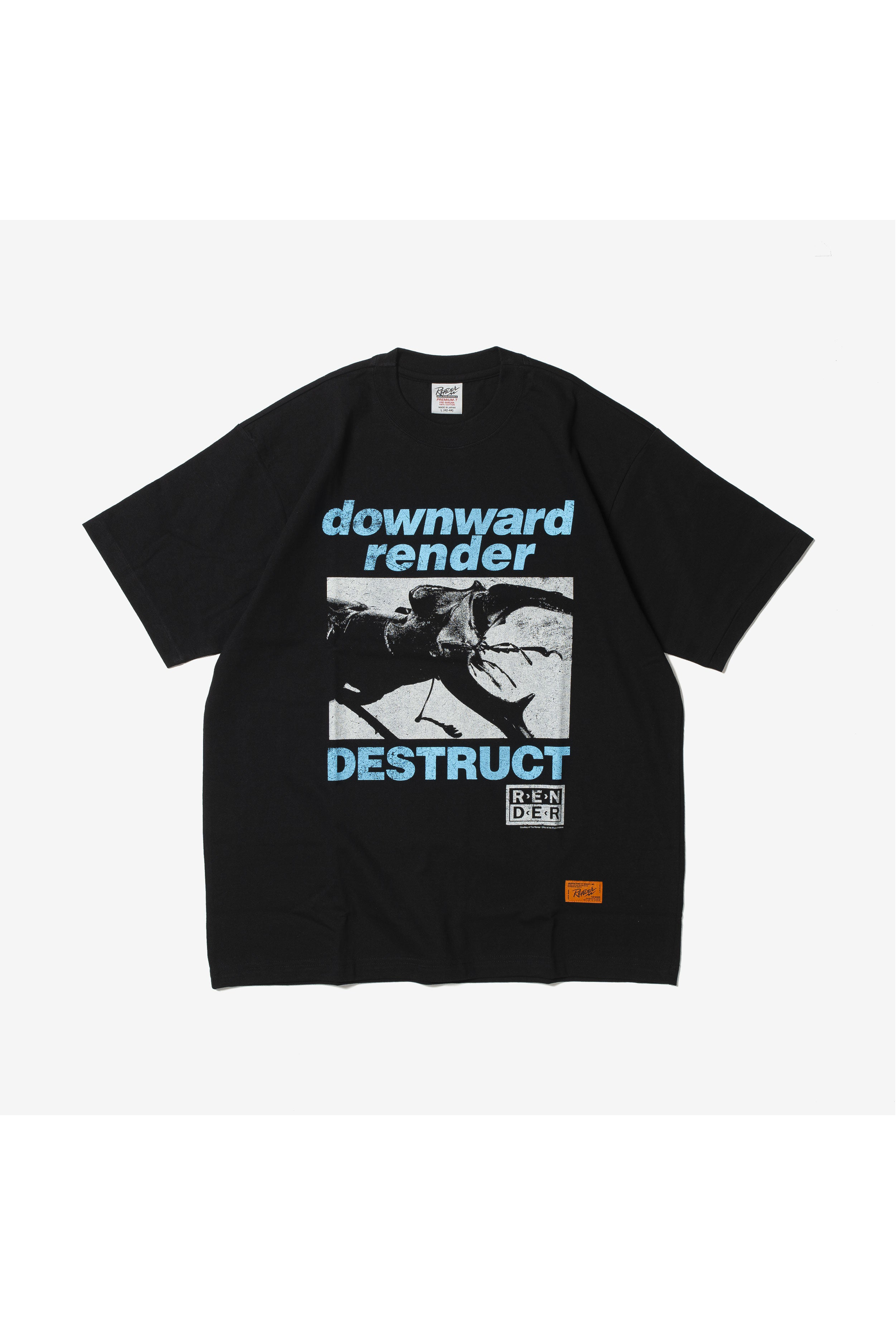 Graphic Premium Tee -Downward-（BLACK）