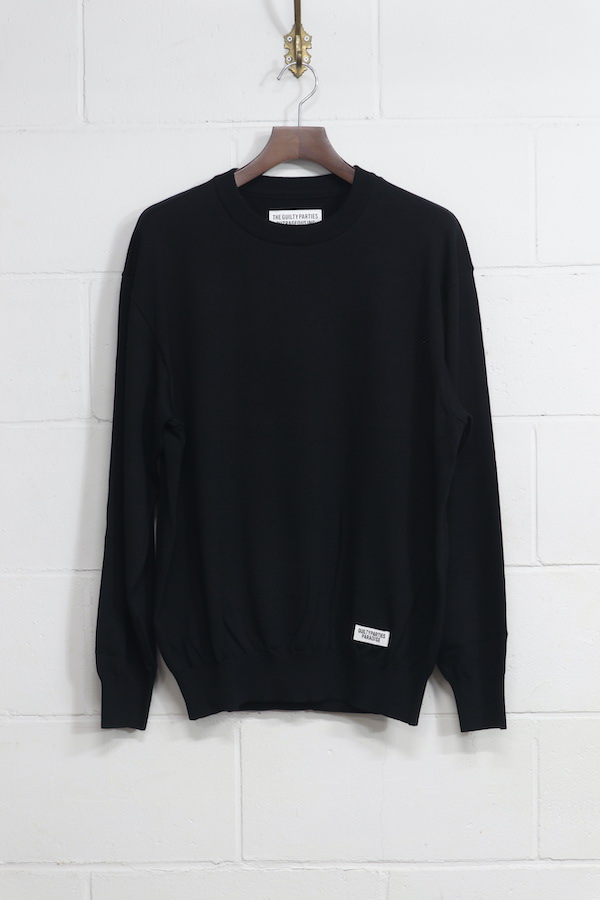 COTTON KNIT CREW NECK SWEATER ( TYPE-1 )（BLACK）