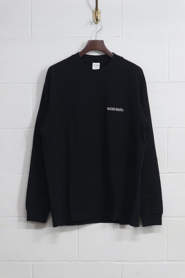 WASHED HEAVY WEIGHT CREW NECK LONG SLEEVE T-SHIRT（BLACK）