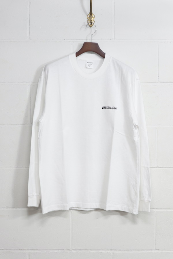 WASHED HEAVY WEIGHT CREW NECK LONG SLEEVE T-SHIRT（WHITE）
