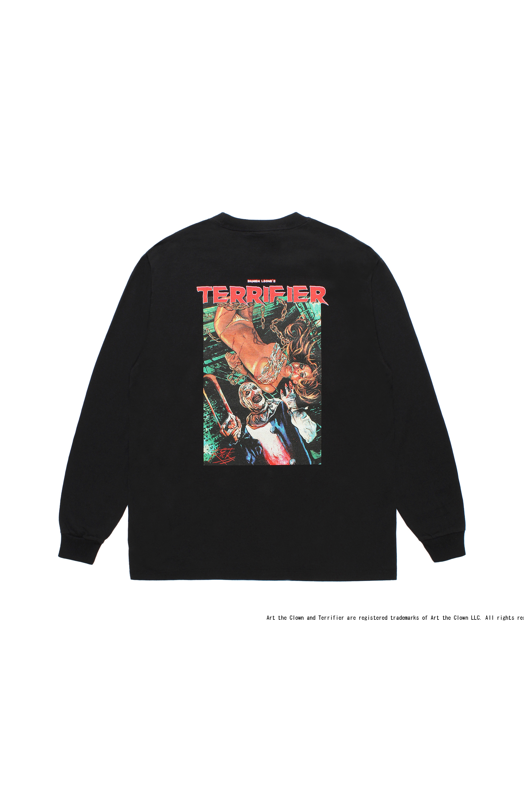 TERRIFIER / WASHED HEAVY WEIGHT CREW NECK LONG SLEEVE T-SHIRT (BLACK)