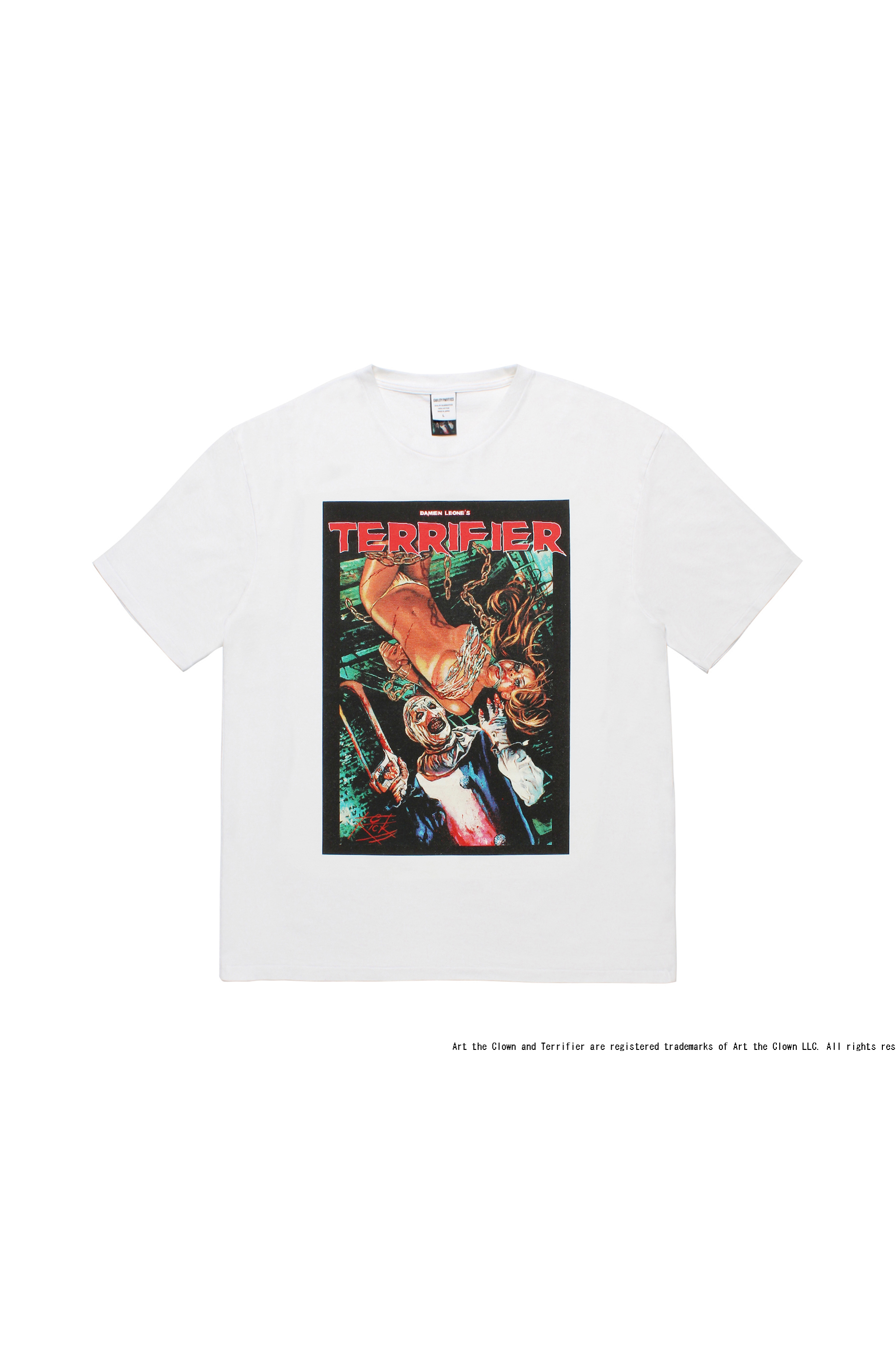 TERRIFIER / WASHED HEAVY WEIGHT CREW NECK T-SHIRT ( TYPE-1 )（WHITE）
