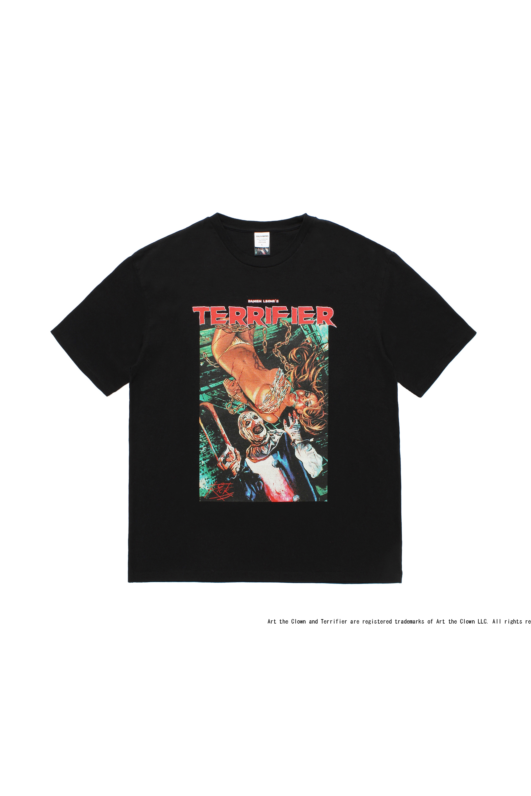 TERRIFIER / WASHED HEAVY WEIGHT CREW NECK T-SHIRT ( TYPE-1 )（BLACK）