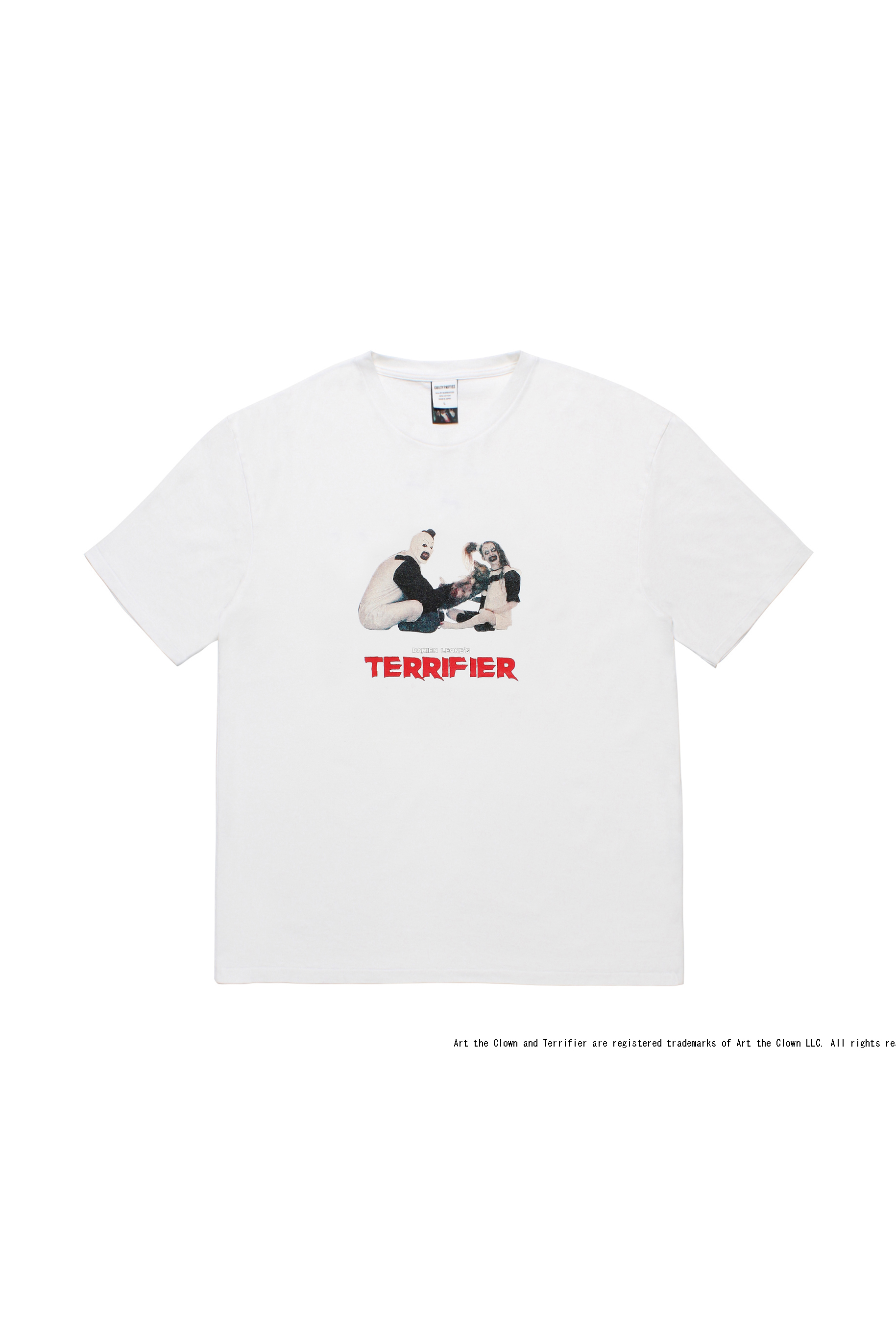 TERRIFIER / WASHED HEAVY WEIGHT CREW NECK T-SHIRT ( TYPE-3 )（WHITE）