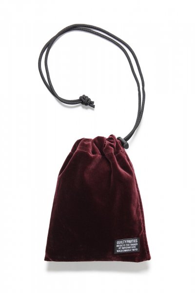 VELVET SHOULDER POUCH (BURGUNDY)