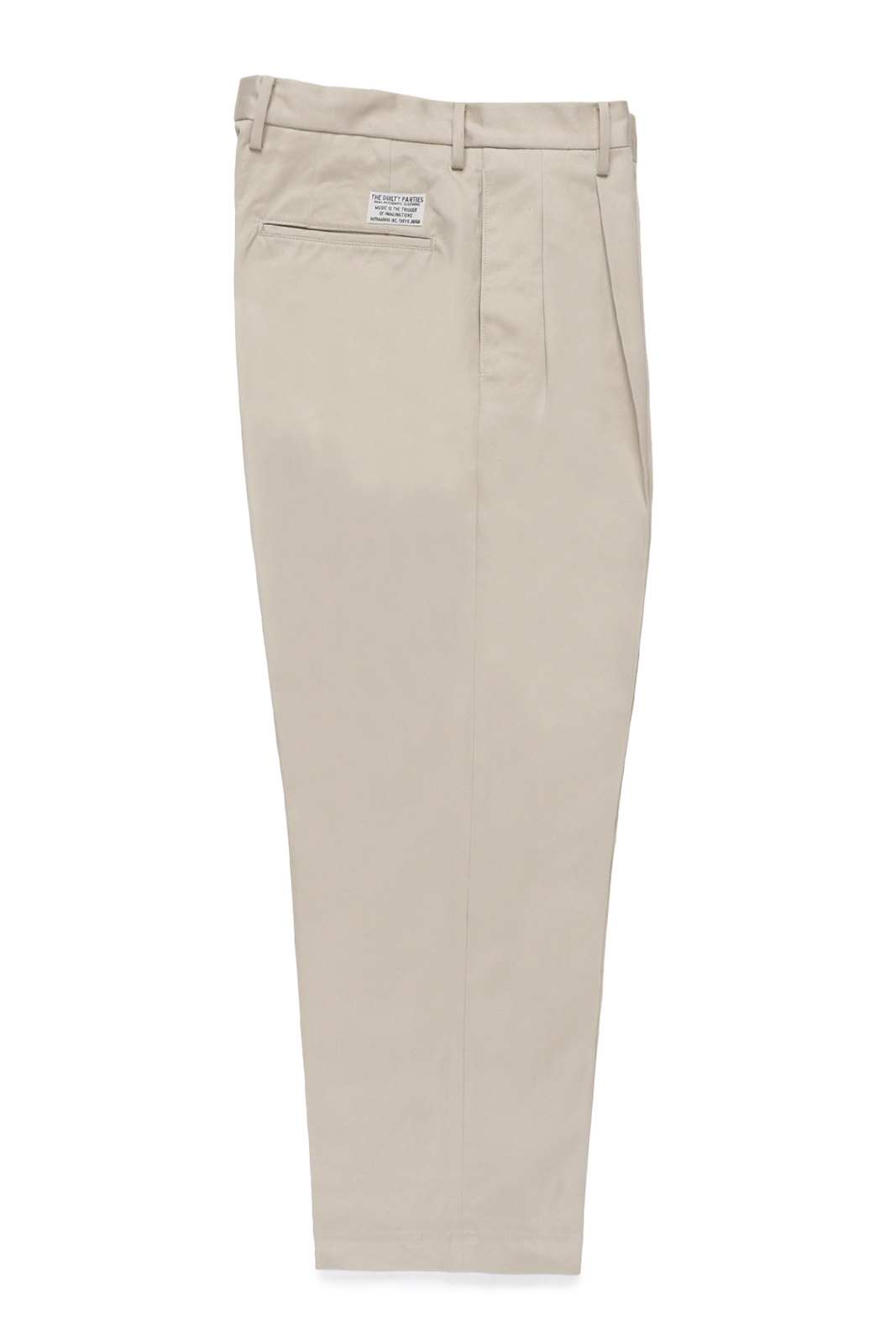 DOUBLE PLEATED CHINO TROUSERS (L-BEIGE)