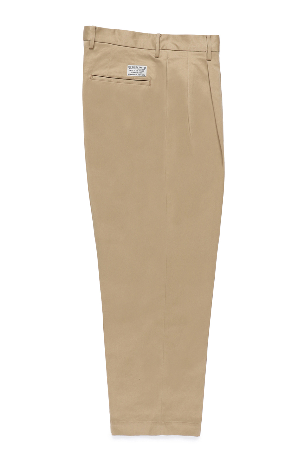 DOUBLE PLEATED CHINO TROUSERS (BEIGE)