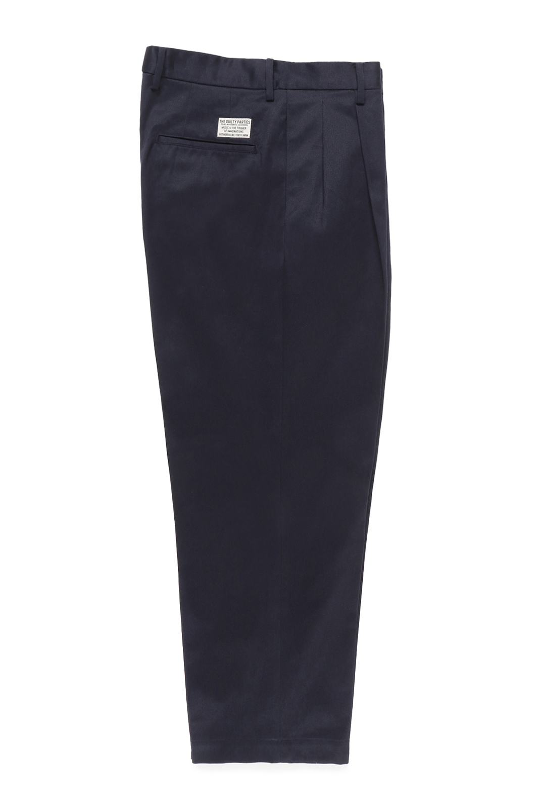 DOUBLE PLEATED CHINO TROUSERS (NAVY)