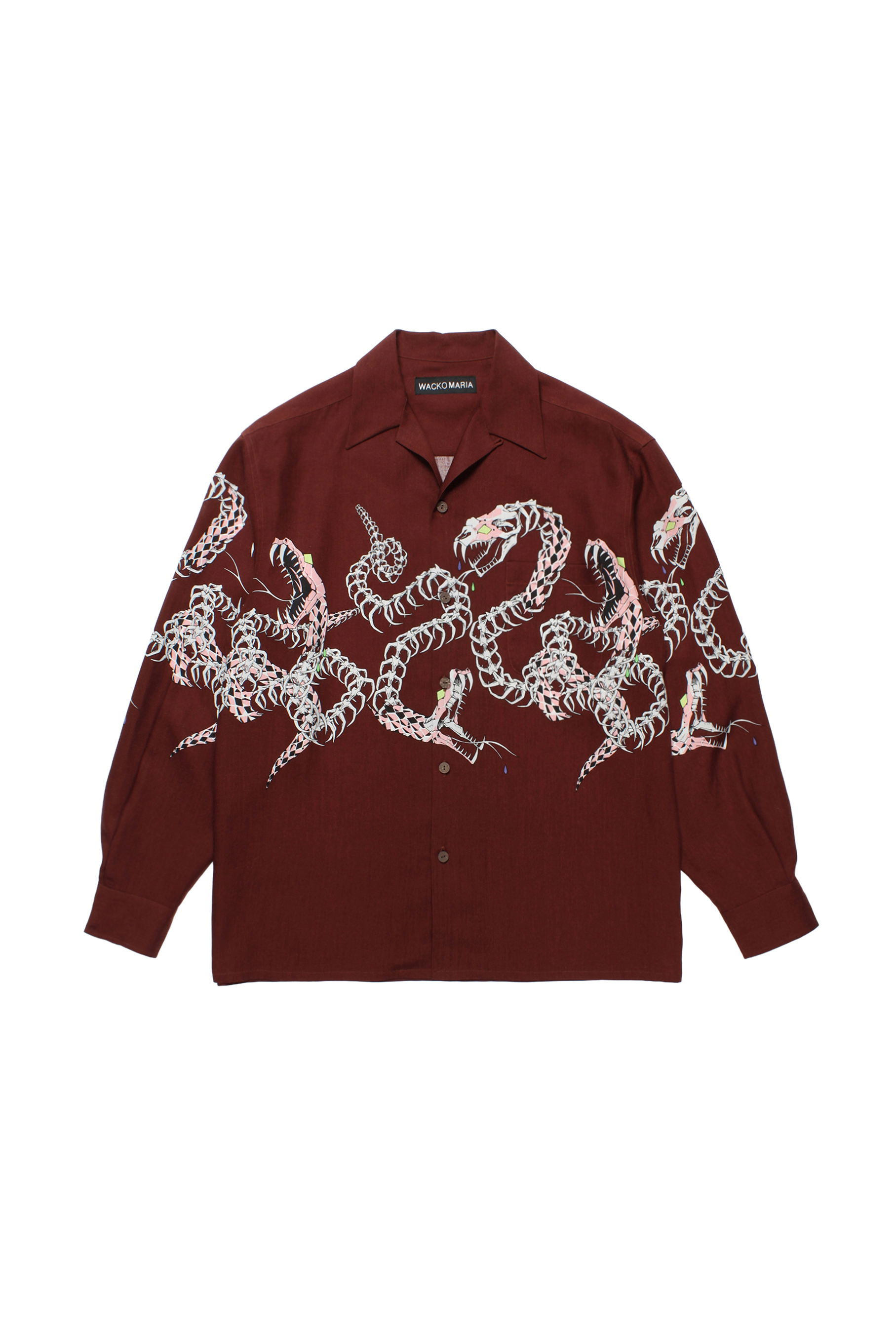 HAWAIIAN SHIRT L/S ( TYPE-4 )（BURGUNDY）