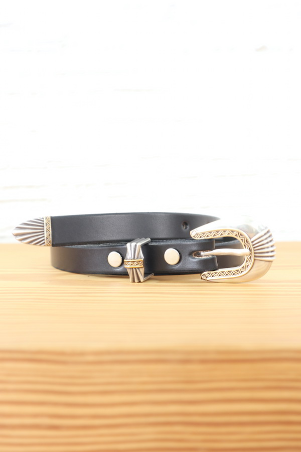 【MOONSHINE LEATHER CO.】DEL RIO BUCKLE BELT（BLACK）