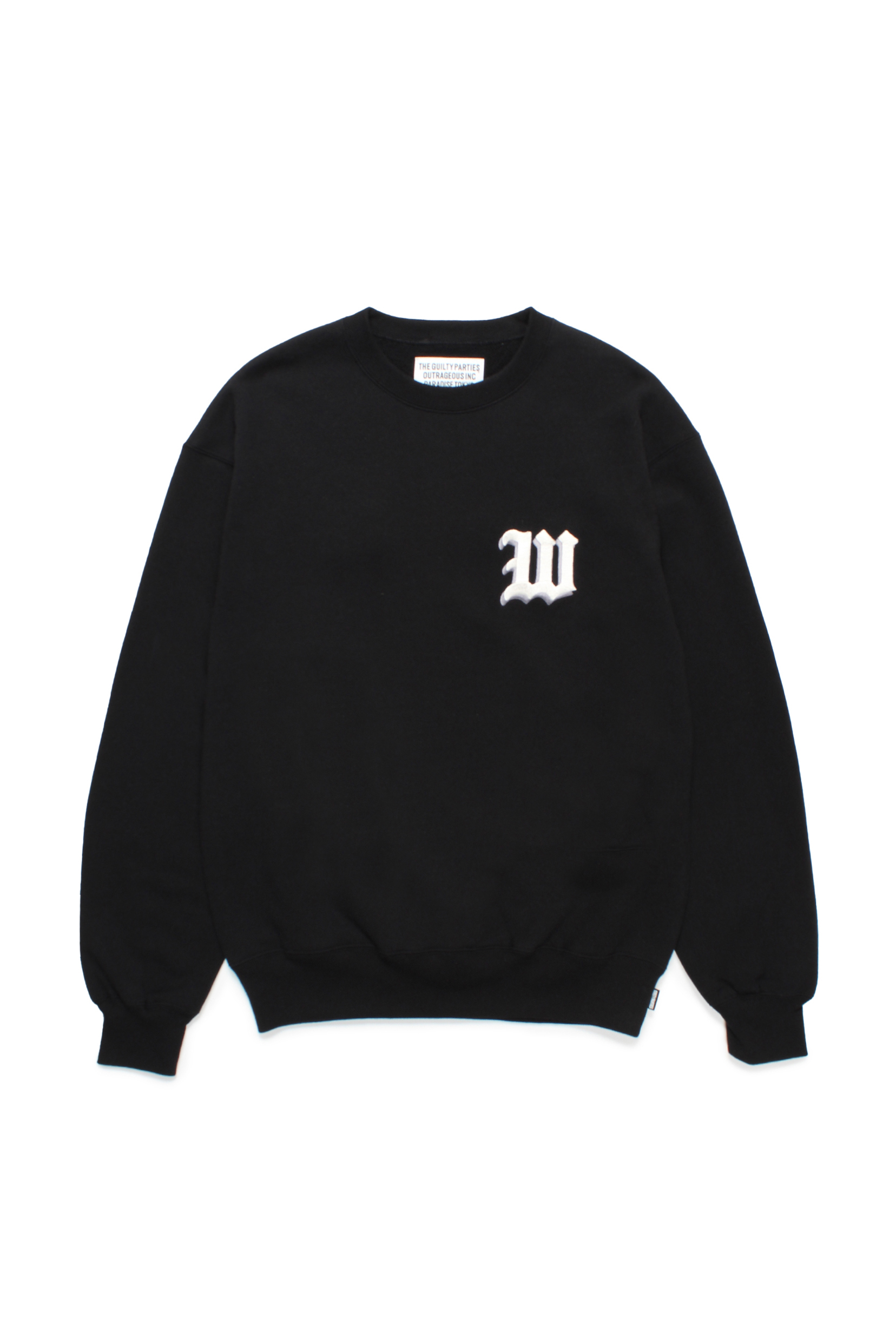 MIDDLE WEIGHT CREW NECK SWEAT SHIRT ( TYPE-2 )（BLACK）