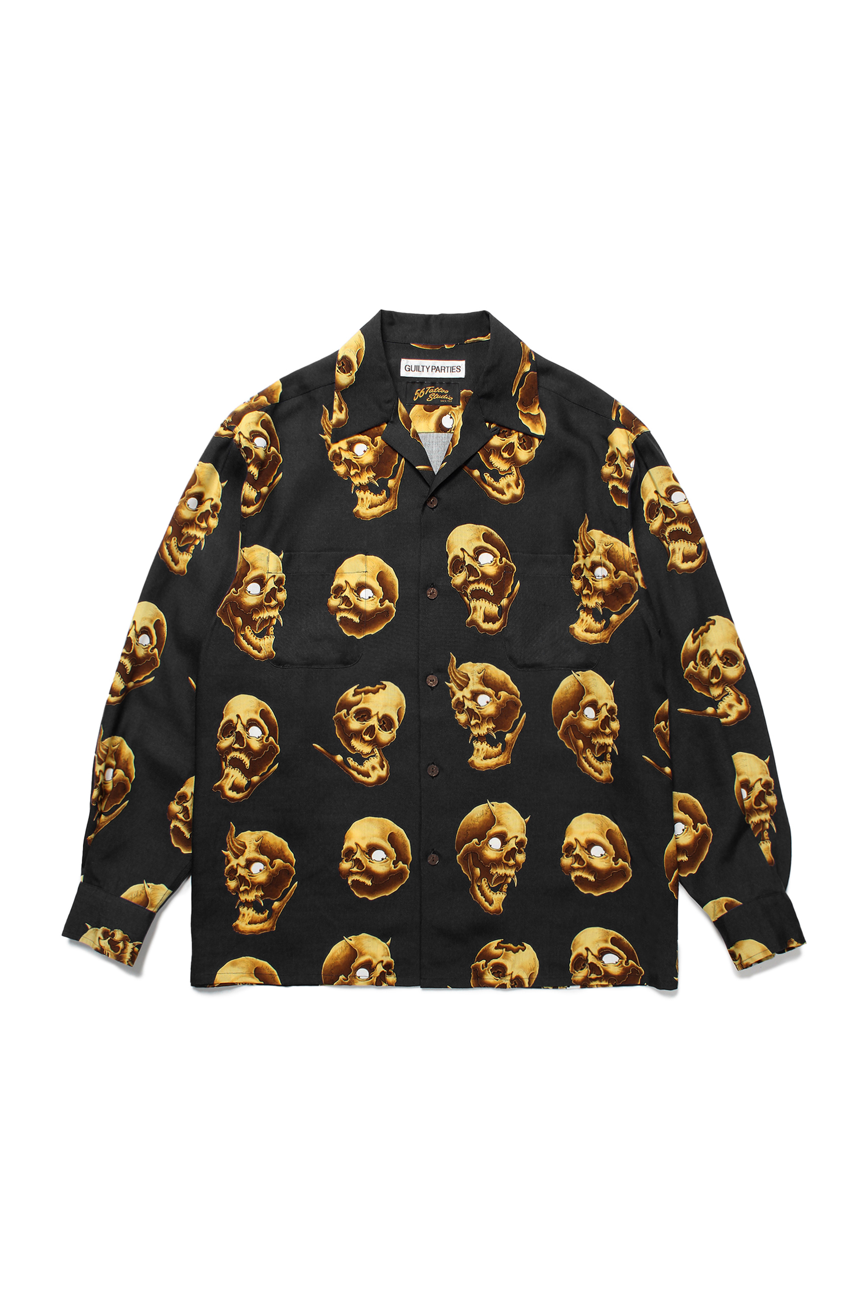 56 TATTOO STUDIO / HAWAIIAN SHIRT L/S（BLACK）