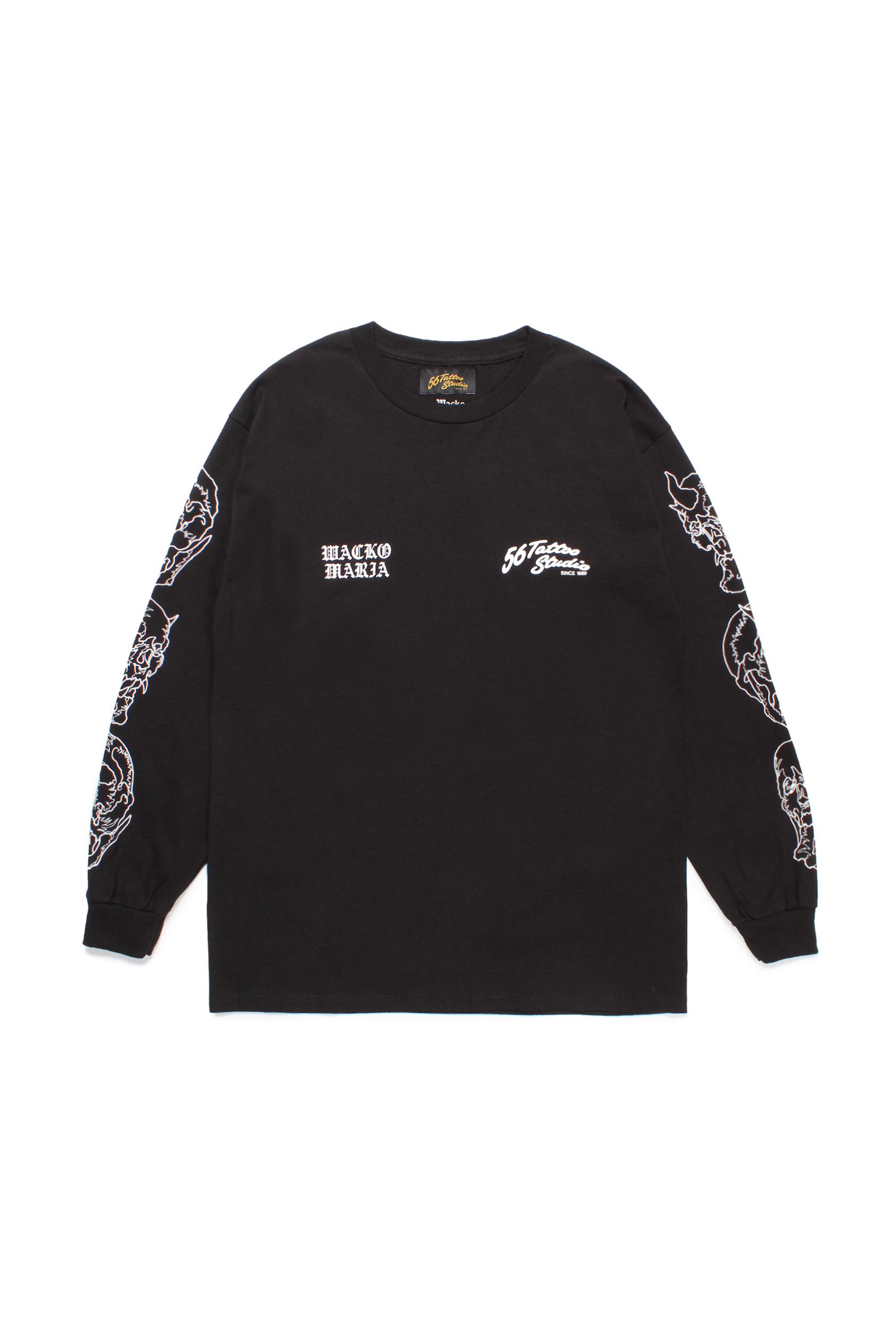 56 TATTOO STUDIO / CREW NECK LONG SLEEVE T-SHIRT（BLACK）