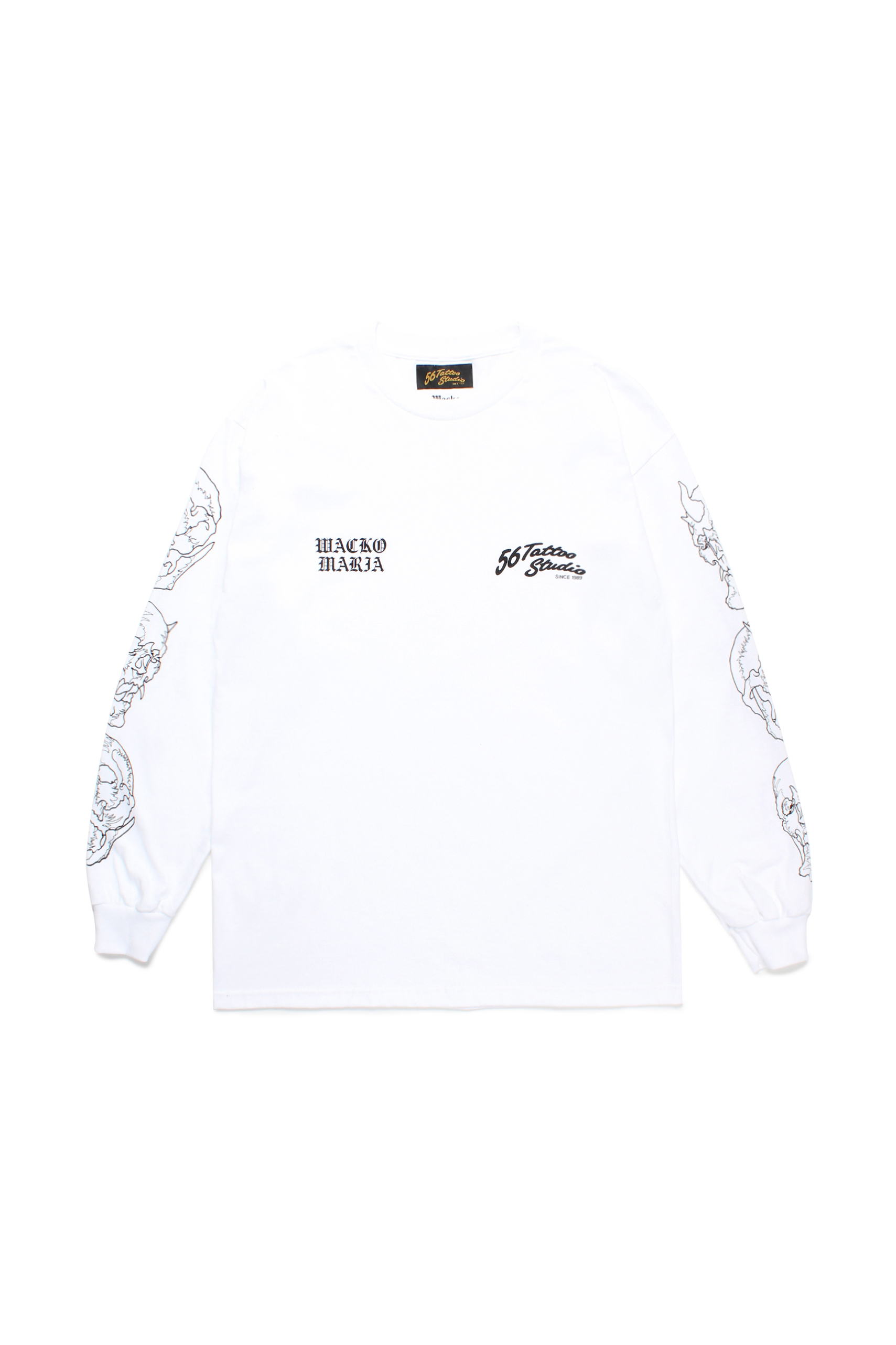 56 TATTOO STUDIO / CREW NECK LONG SLEEVE T-SHIRT（WHITE）