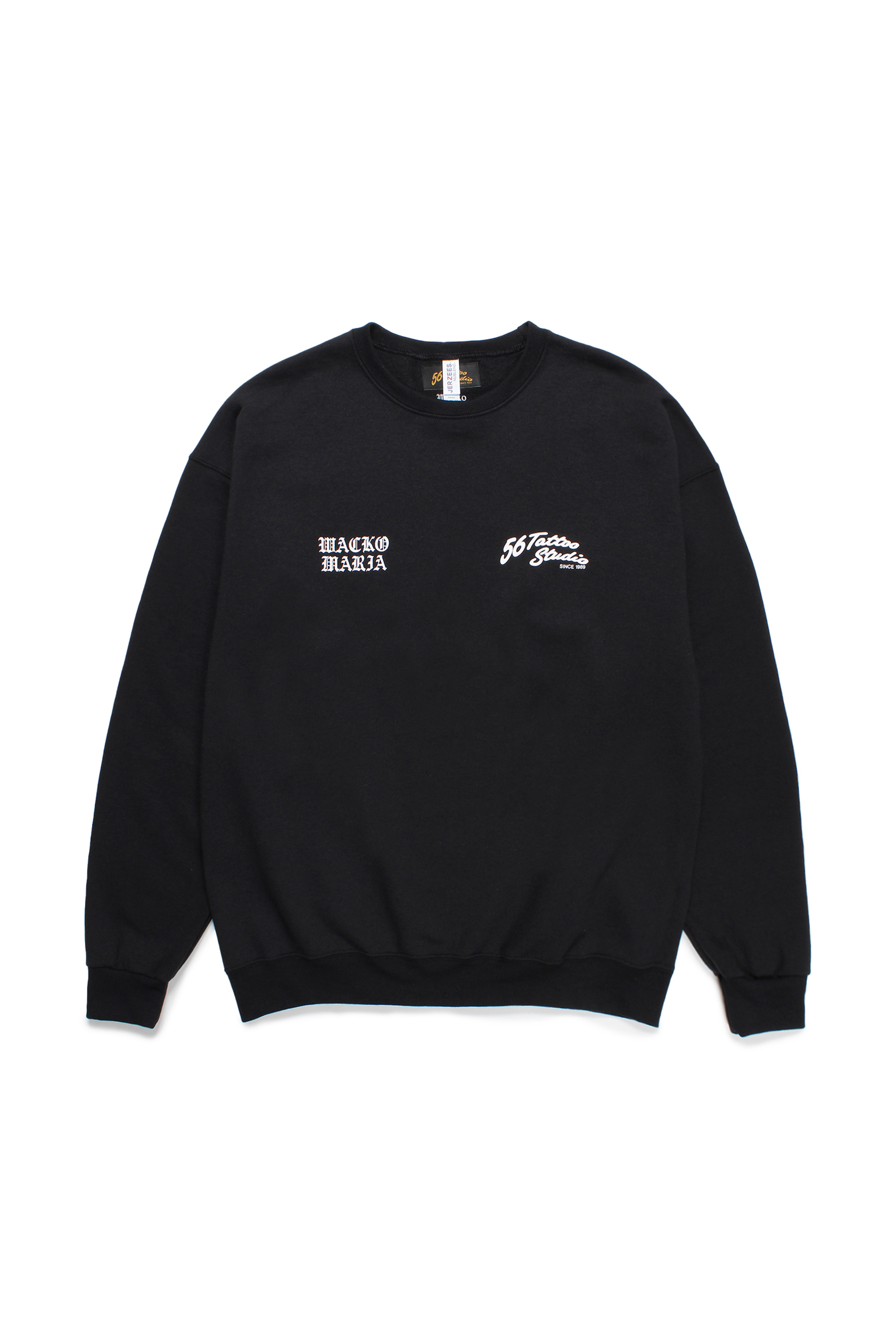 56 TATTOO STUDIO / CREW NECK SWEAT SHIRT（BLACK）