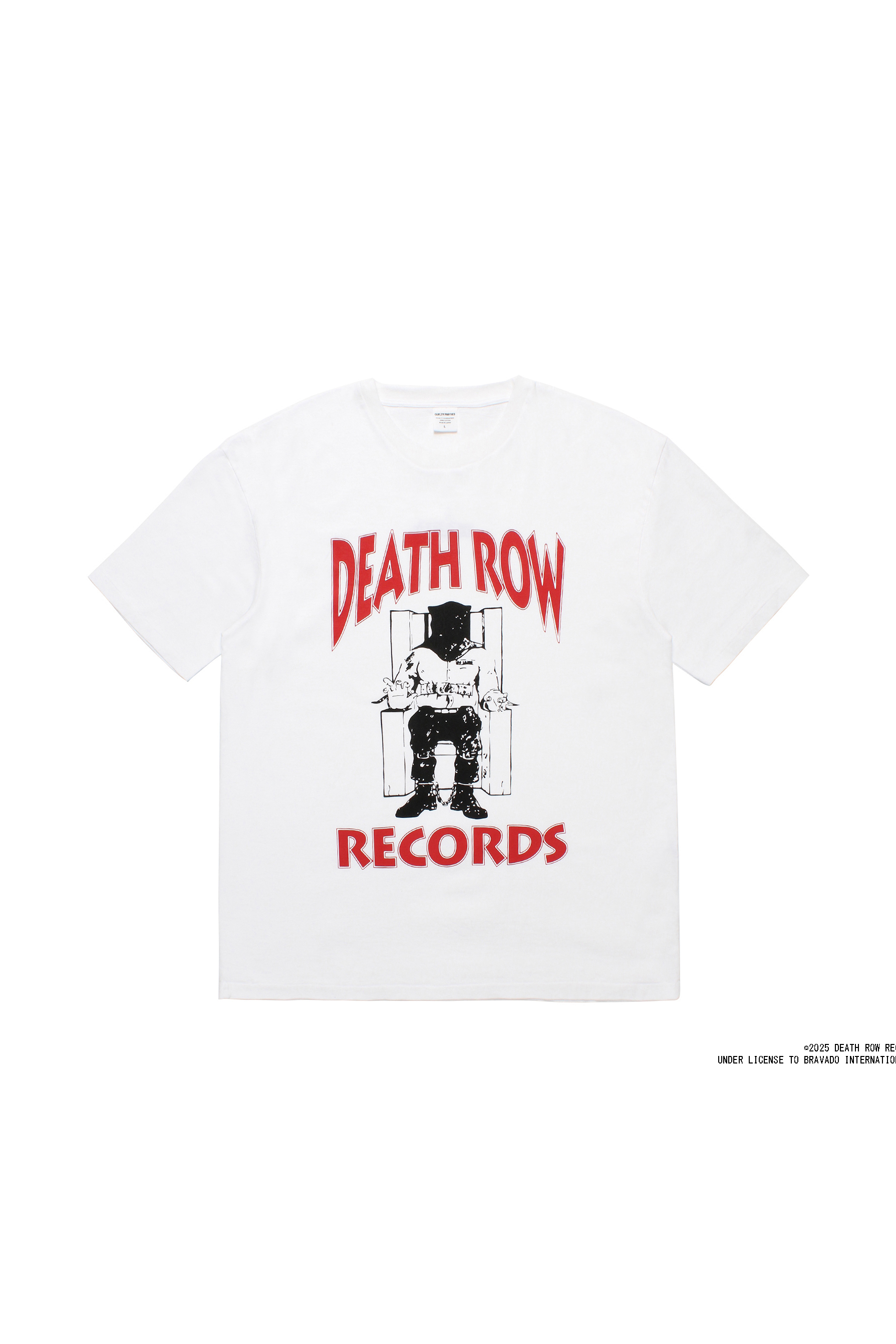DEATH ROW RECORDS / WASHED HEAVY WEIGHT CREW NECK T-SHIRT（WHITE）