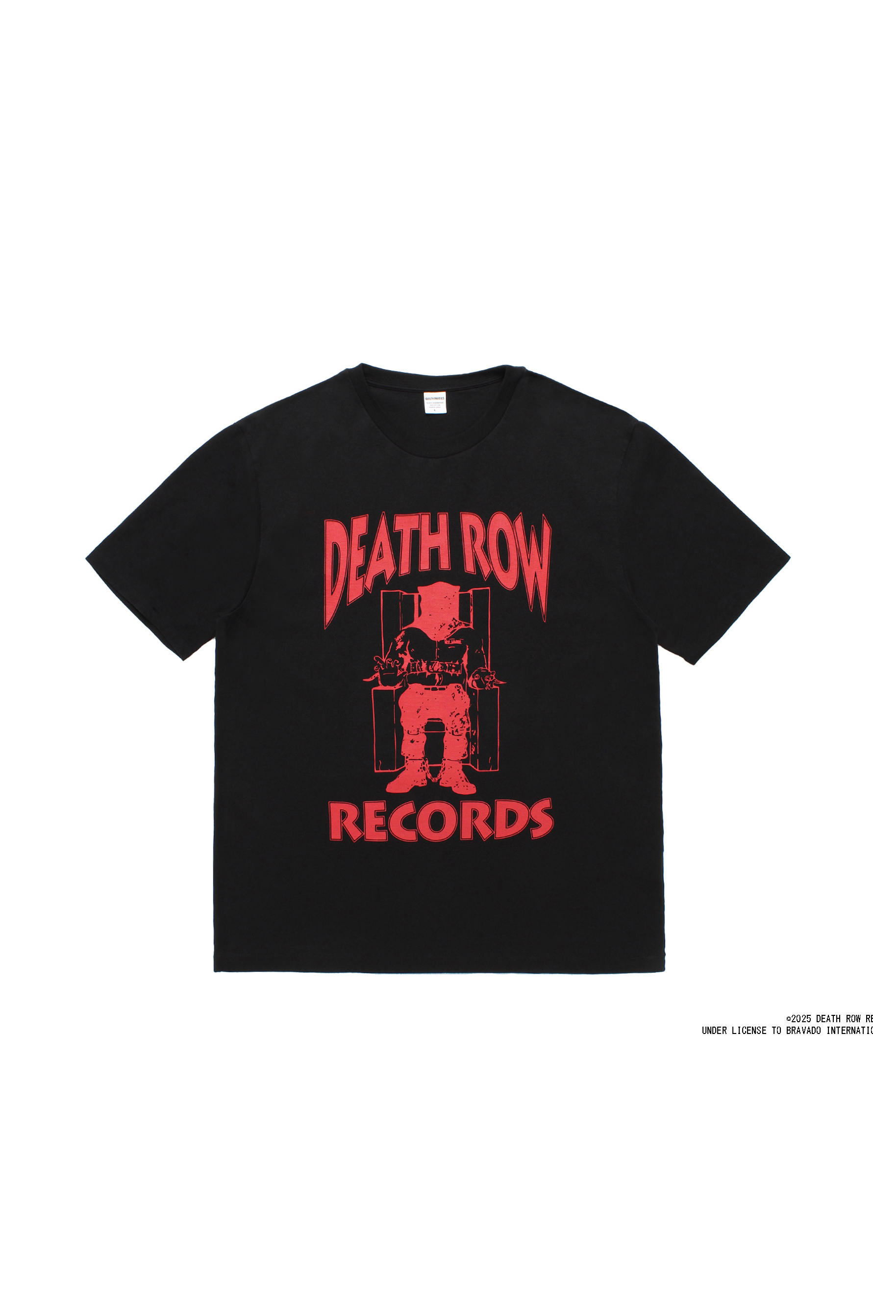 DEATH ROW RECORDS / WASHED HEAVY WEIGHT CREW NECK T-SHIRT（BLACK）