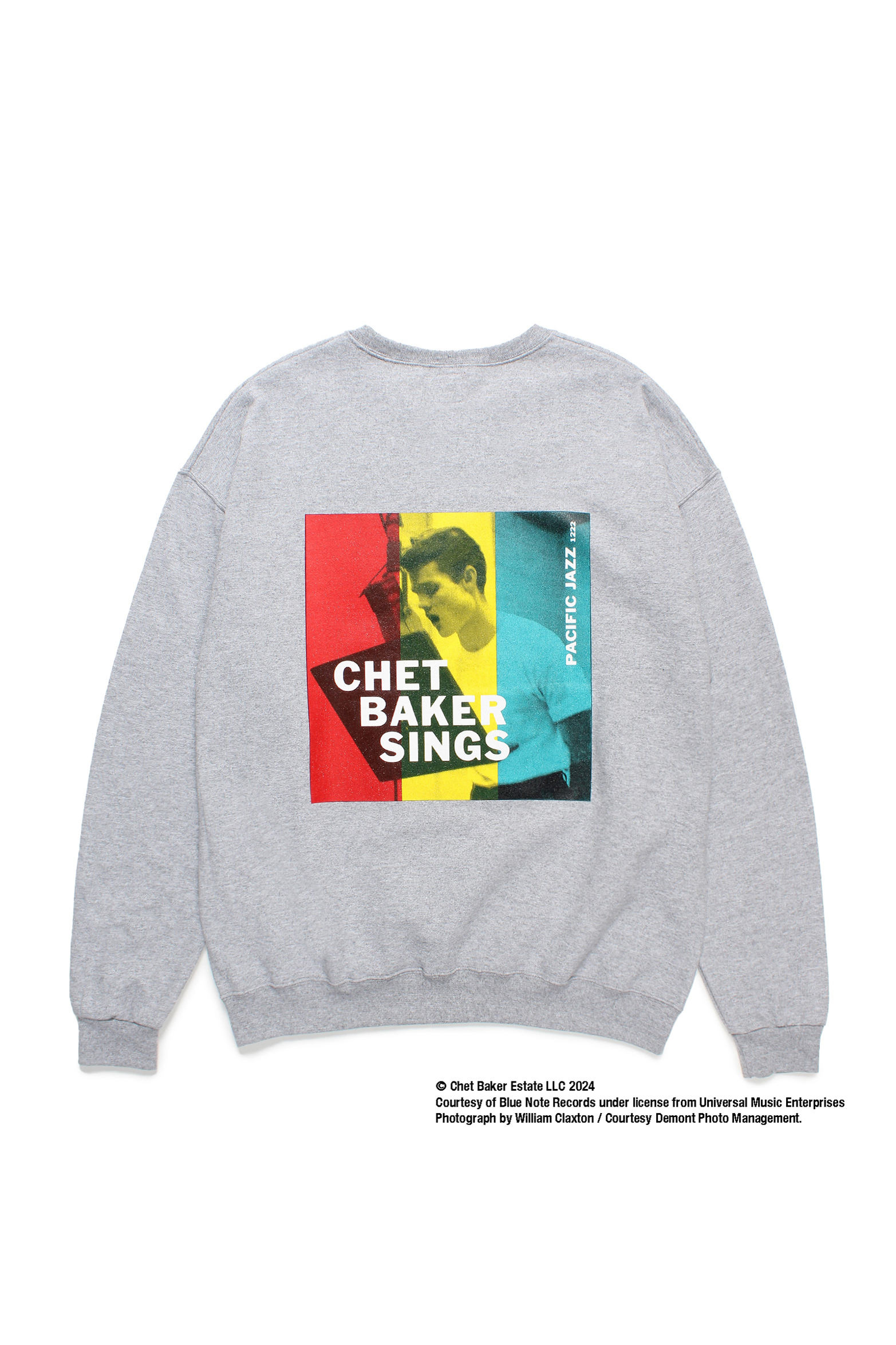 CHET BAKER / CREW NECK SWEAT SHIRT ( TYPE-2 )（GRAY）