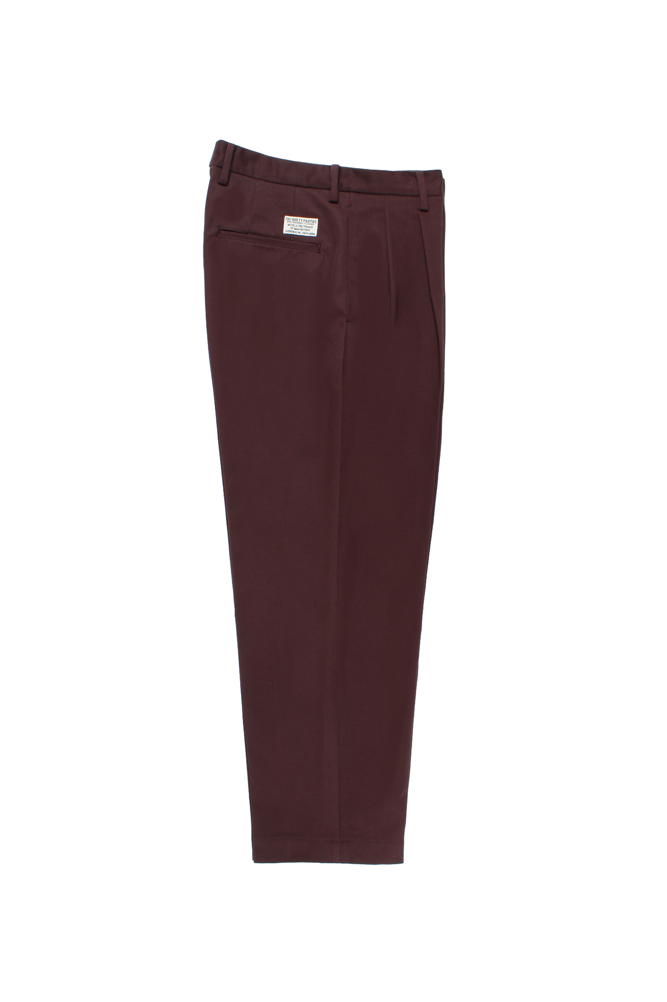 DOUBLE PLEATED CHINO TROUSERS ( TYPE-1 )（BURGUNDY）