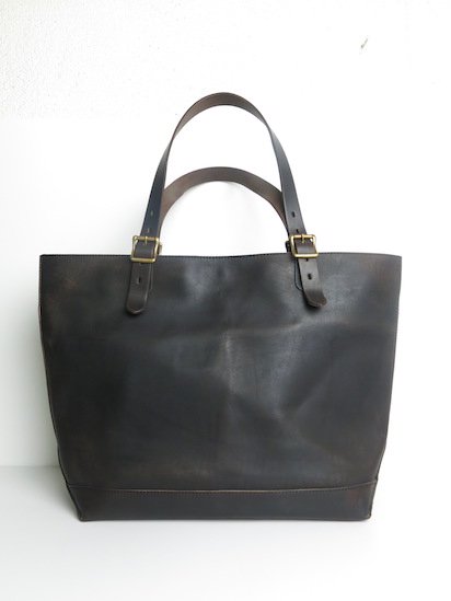 VS-264L LEATHER TRAVEL TOTE BAG -LARGE (BLACK)