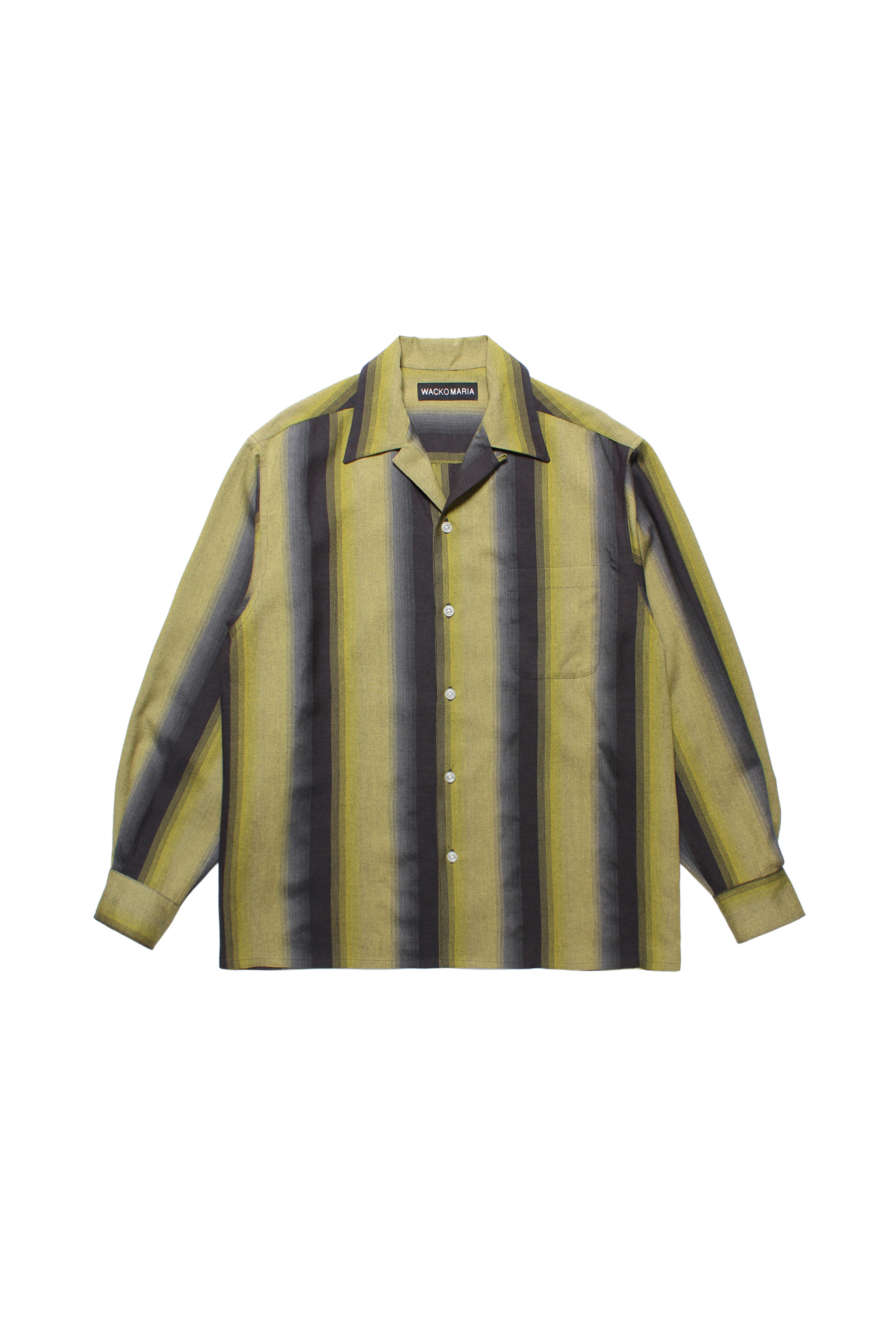 トップス WACKO MARIA /STRIPED OPEN COLLAR SHIRT WACKO MARIA/STRIPED OPEN COLLAR SHIRT（GRAY）［ストライプ