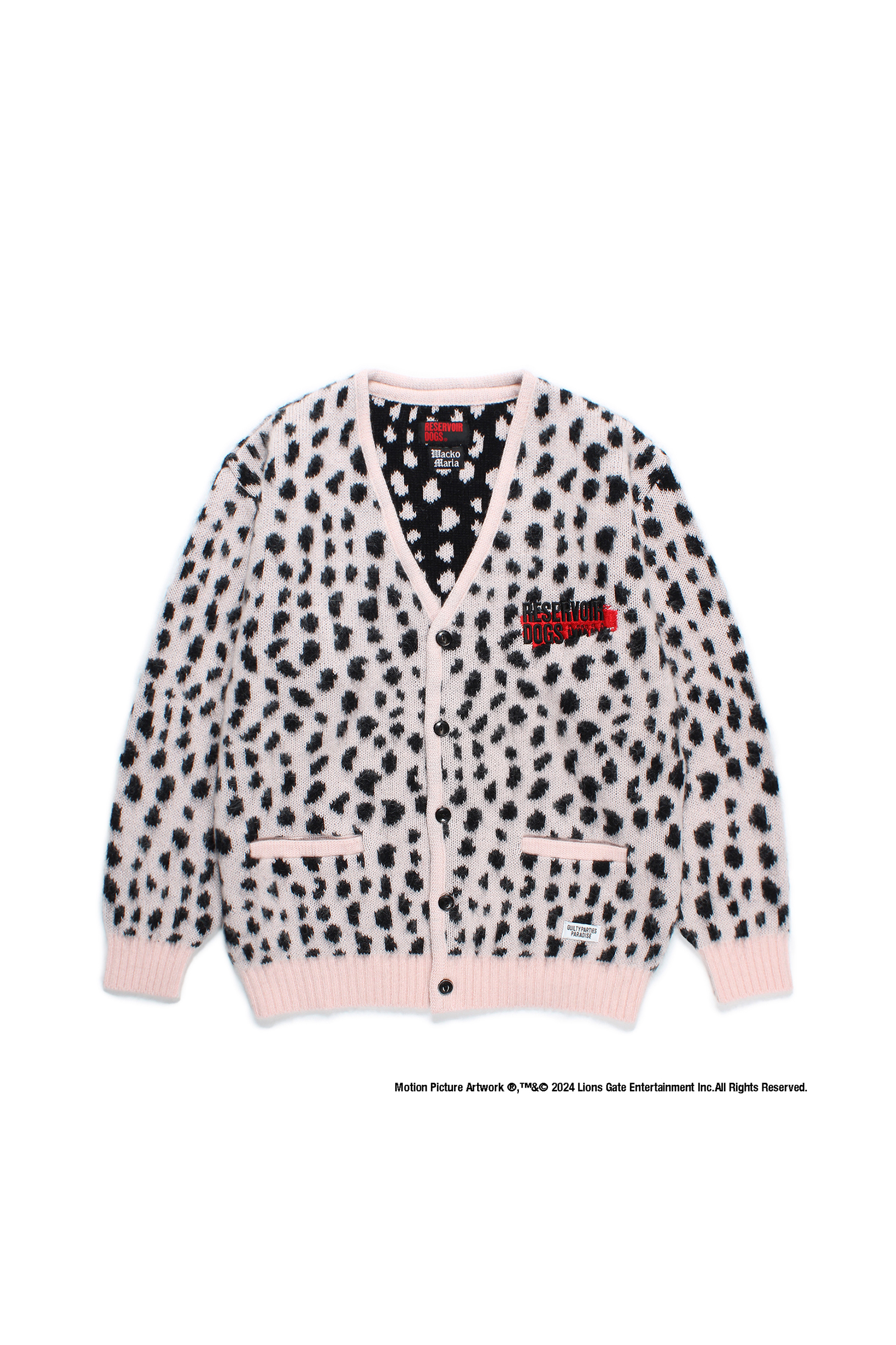 RESERVOIR DOGS / LEOPARD HEAVY MOHAIR CARDIGAN（PINK）