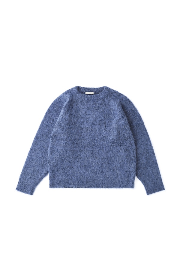 BLENDED ALPAKA MOCK-NECK SWEATER（AZUR BLUE）