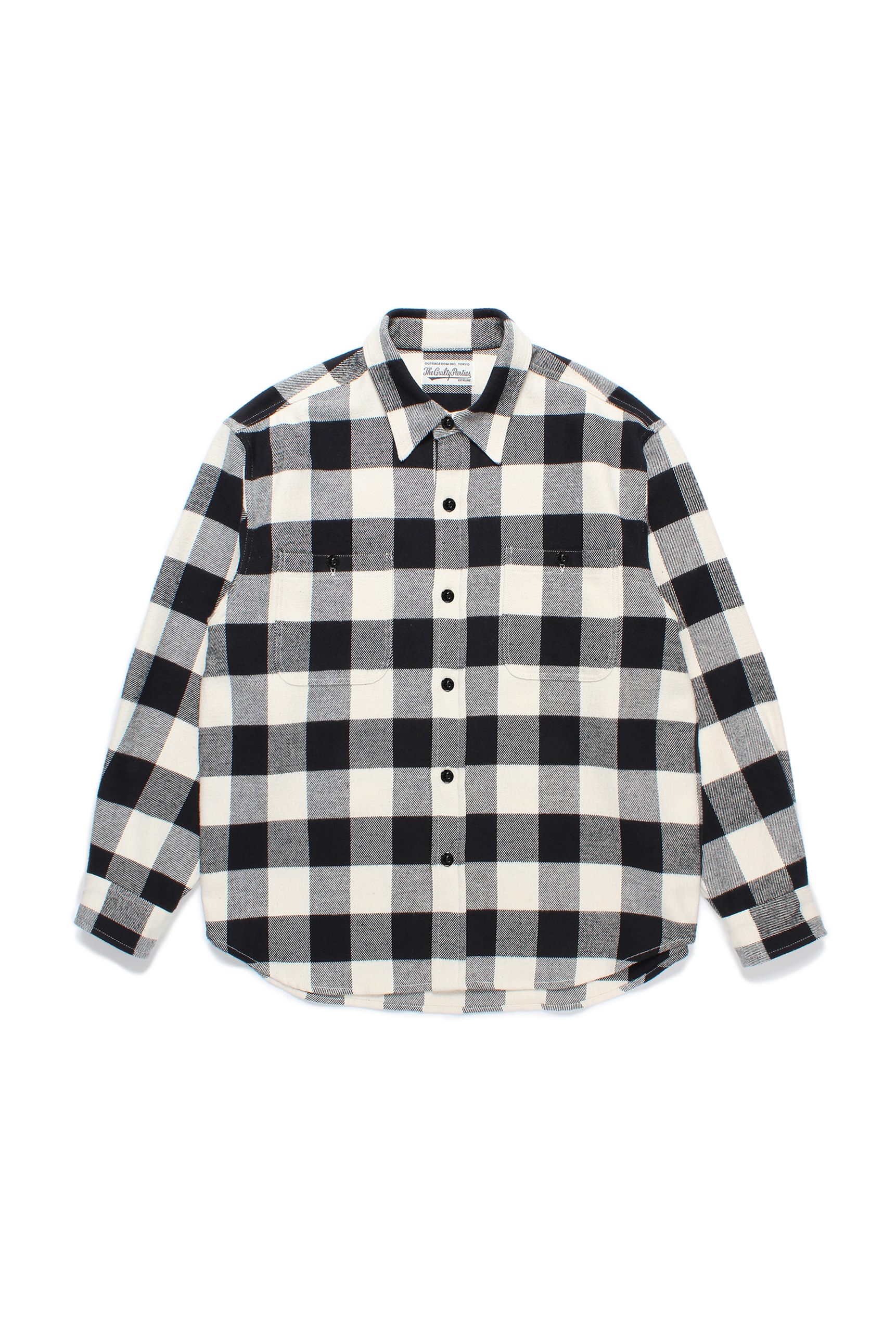 FLANNEL REGULAR COLLAR SHIRT（WHITE）