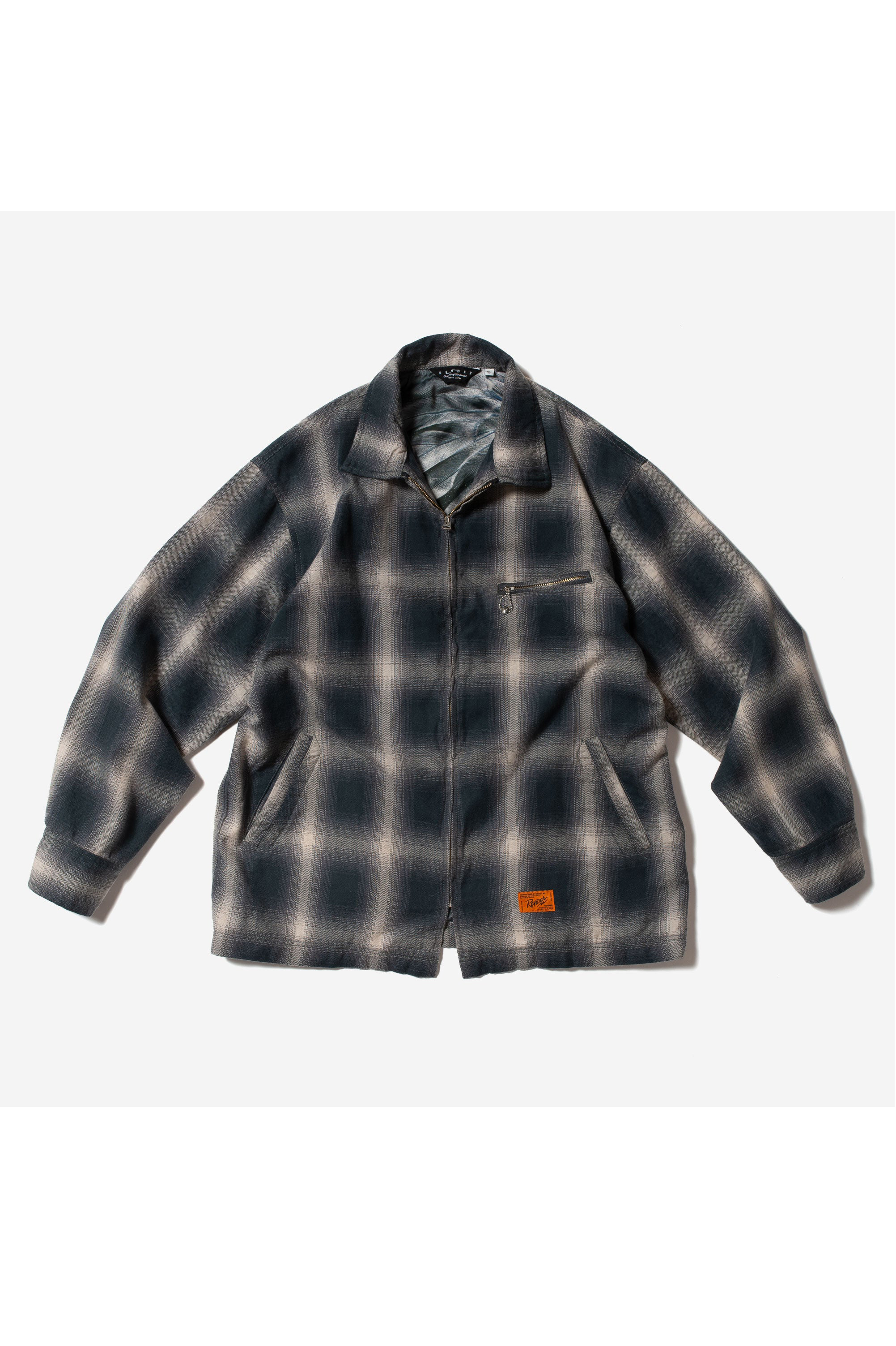 Ombre Plaid Garage Jacket（Blue Check）