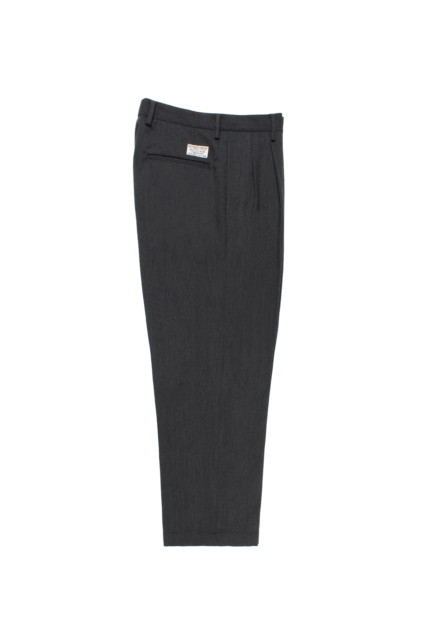 DOUBLE PLEATED CHINO TROUSERS ( TYPE-2 )(CHARCOAL)