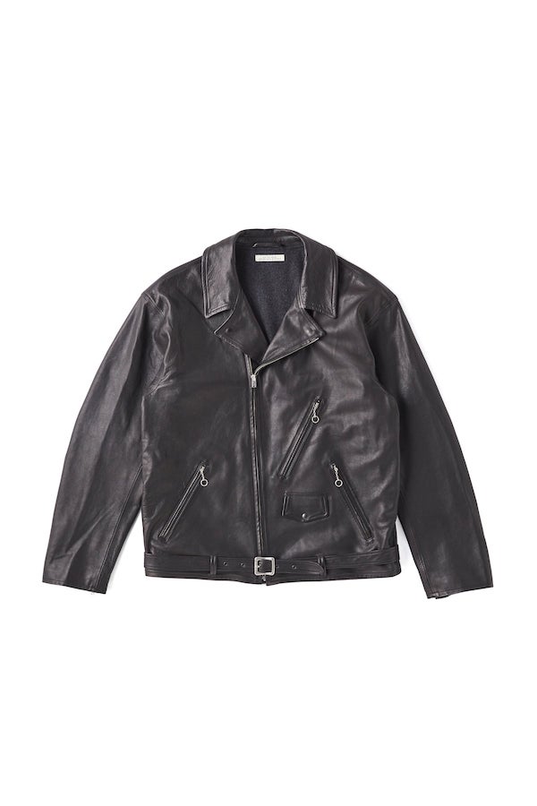 STUNNING LEATHER PERFECTO JACKET (ITALIAN CALF)（ONYX BLACK）