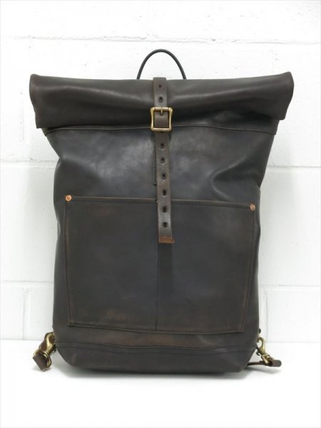 VS-205L LEATHER ROLLTOP RUCKSACK (BLACK)