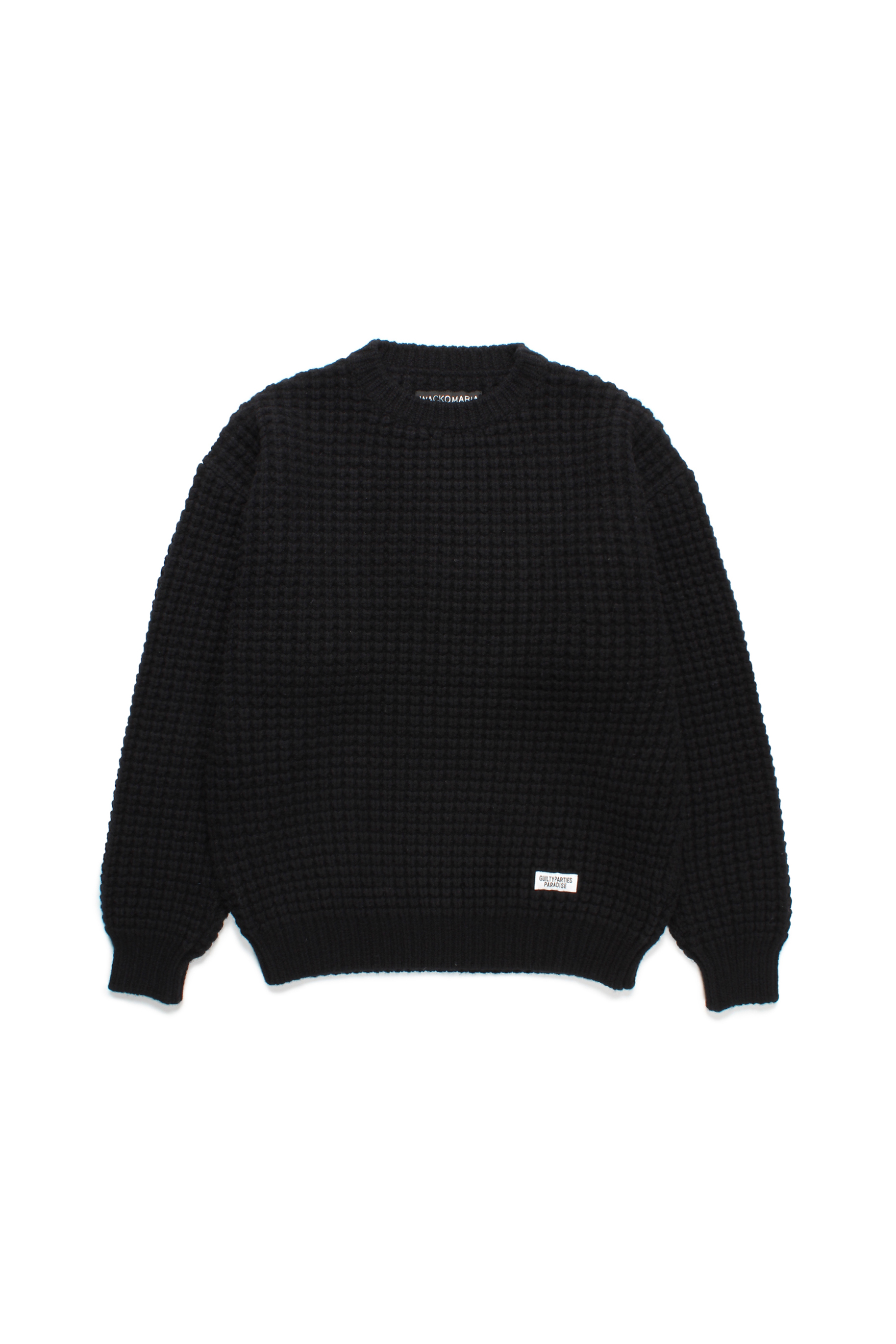 WAFFLE KNIT SWEATER（BLACK）