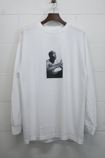 TUPAC / CREW NECK LONG SLEEVE T-SHIRT (WHITE)