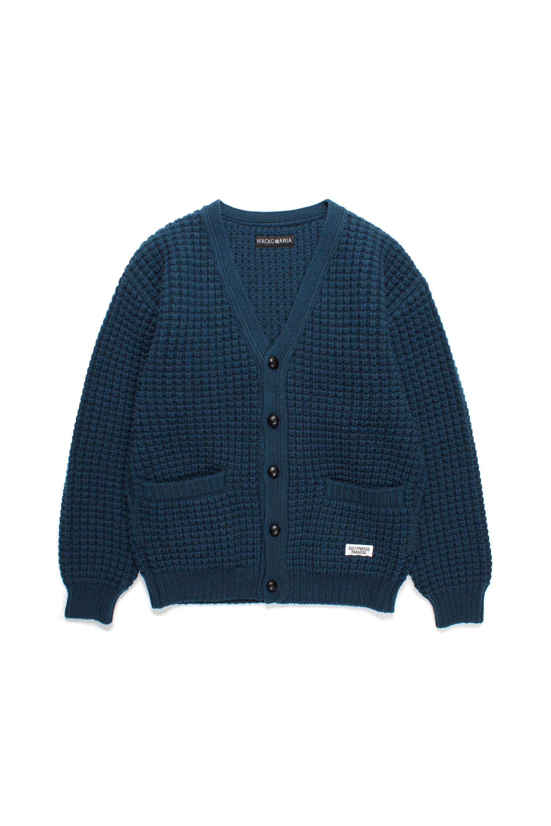 WAFFLE KNIT CARDIGAN（GREEN）