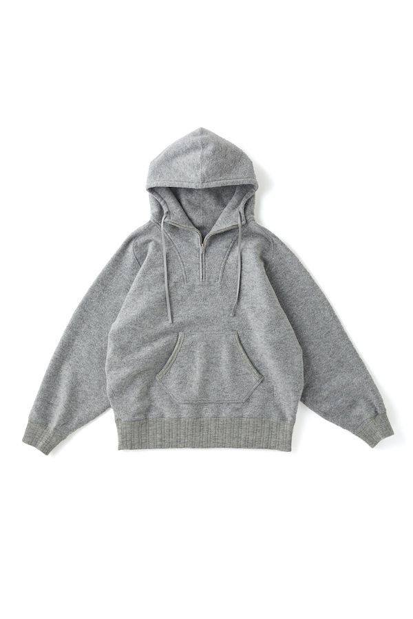 QUATER ZIP ATHLETIC HOODIE（PEWTER）